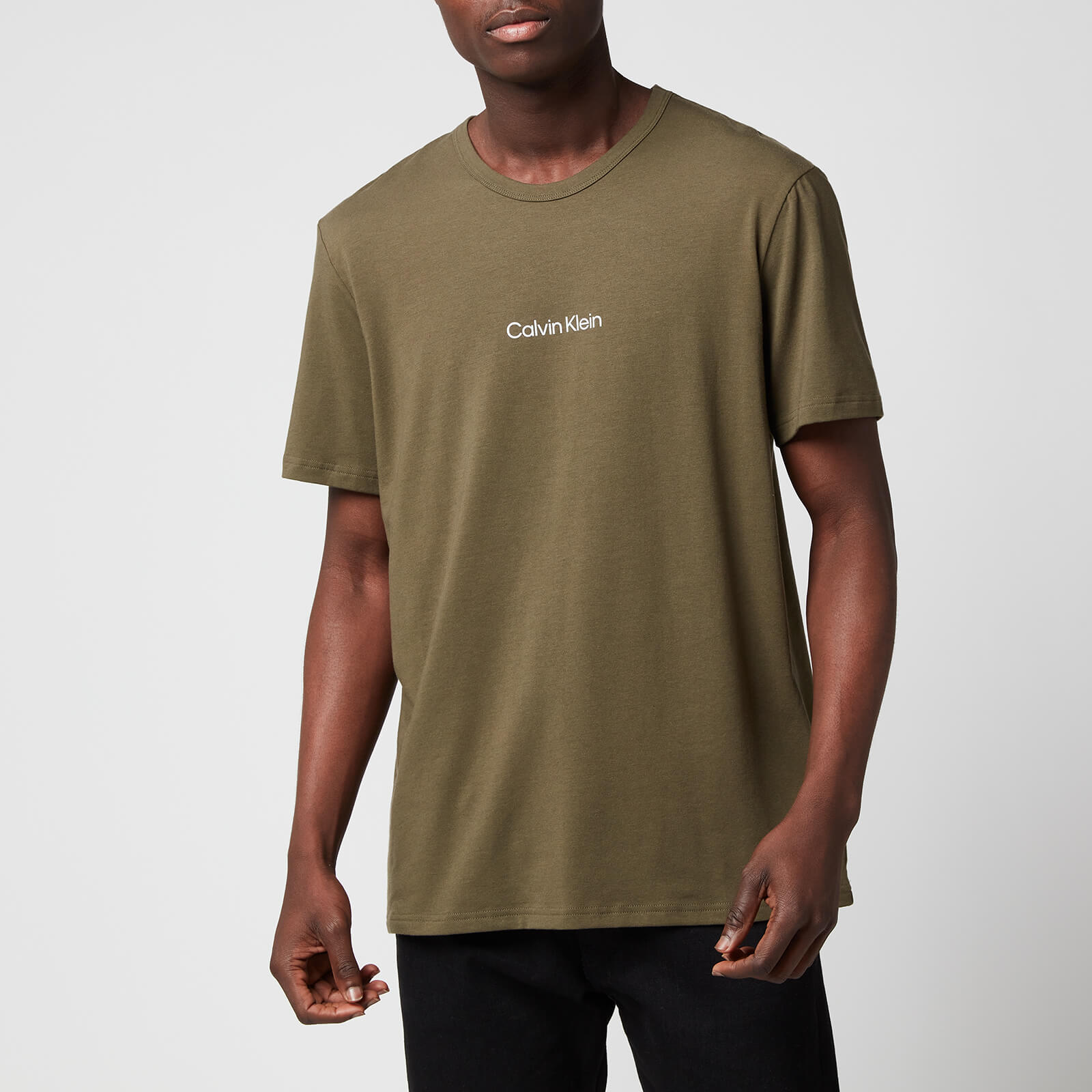 Calvin Klein Men's Centre Logo T-Shirt - Army Green - S