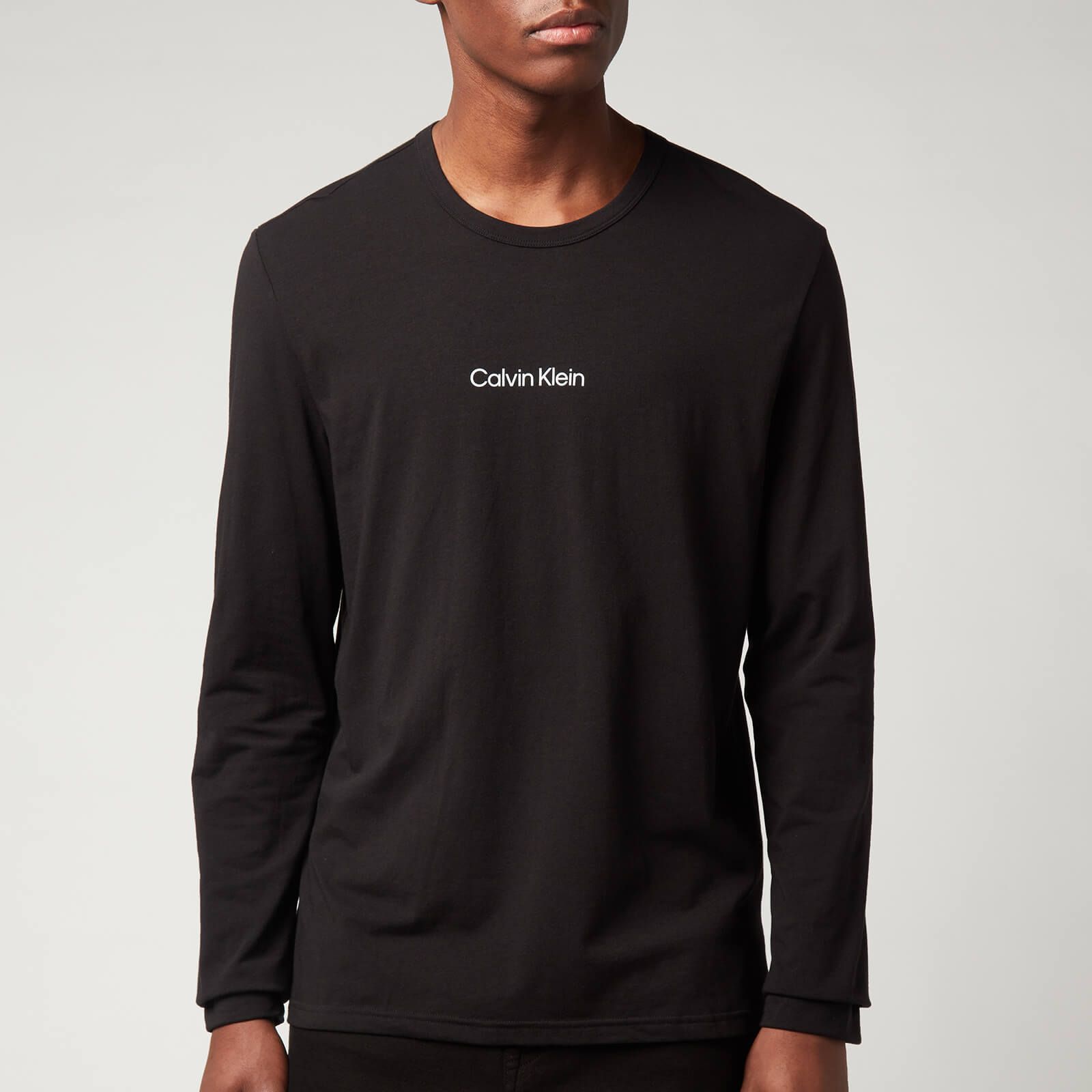 Calvin Klein Men's Long Sleeve Crew Neck Top - Black - S