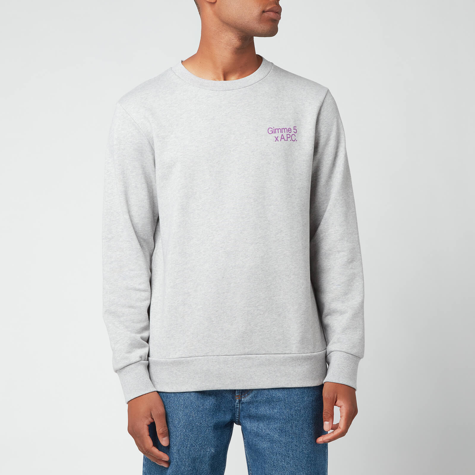 A.P.C. X Gimme Five Men's Eddy Sweatshirt - Heathered Grey - L