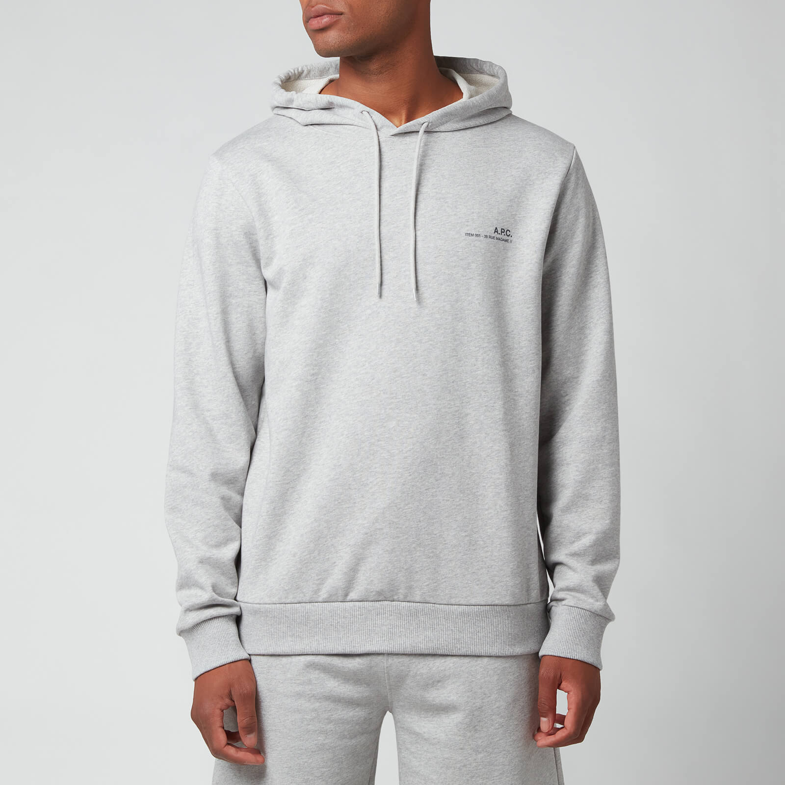 A.P.C. Men's Item Hoodie - Heather Grey - S