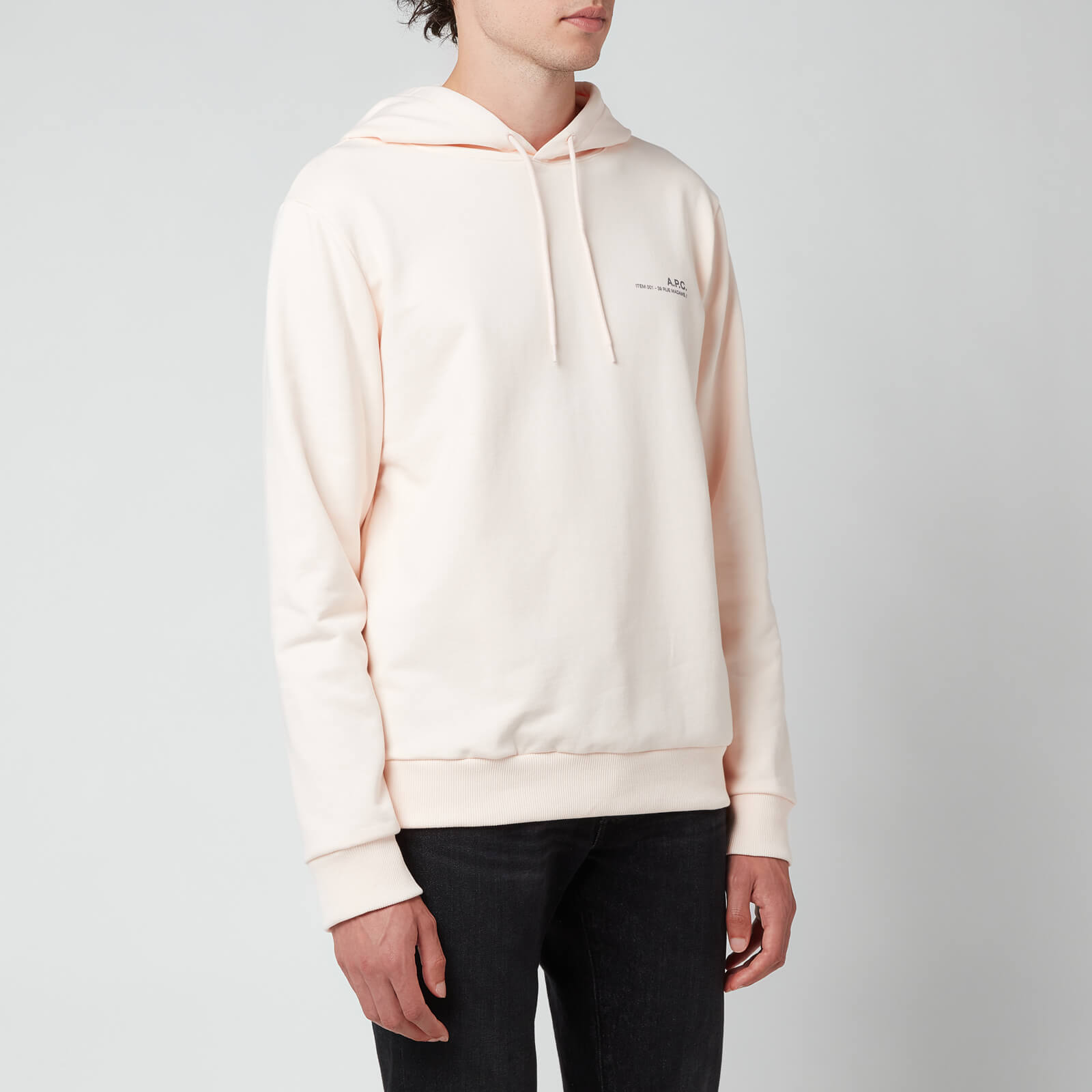 A.P.C. Men's Item Hoodie - Rose Pale - M