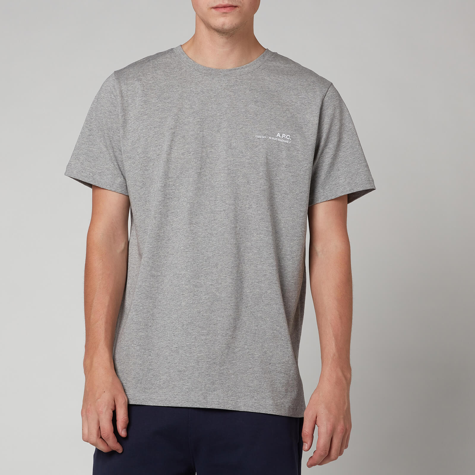 A.P.C. Men's Item T-Shirt - Heathered Grey - L