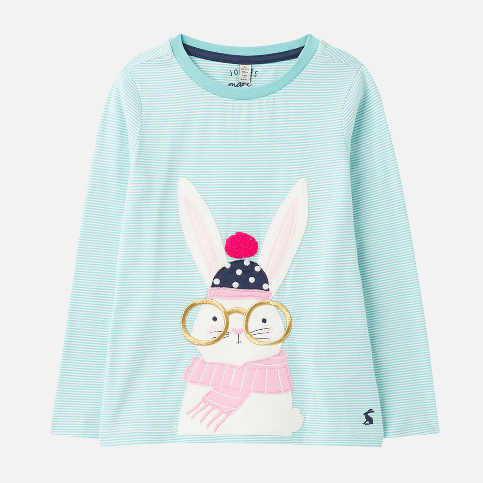 Joules Girls' Ava Rabbit Long Sleeved T-Shirt - Multi - 3 Years