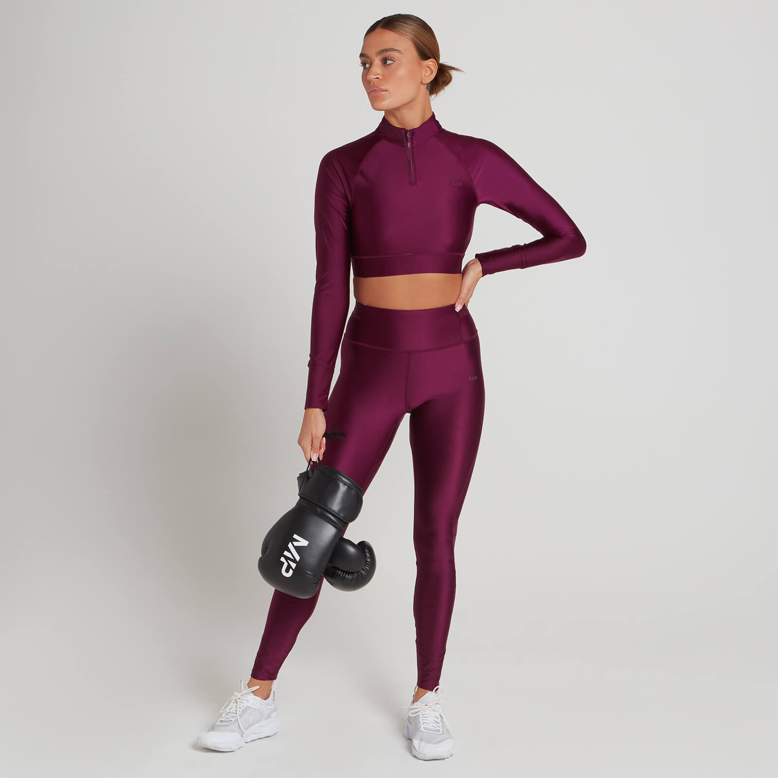 5059883038841 - Damen Engage Langarm-Croptop mit 1 4-Reißverschluss in limitierter Auflage — Dunkles Lila - L 5059883038841 - Damen Engage Langarm-Croptop mit 1 4-Reißverschluss in limitierter Auflage — Dunkles Lila - L