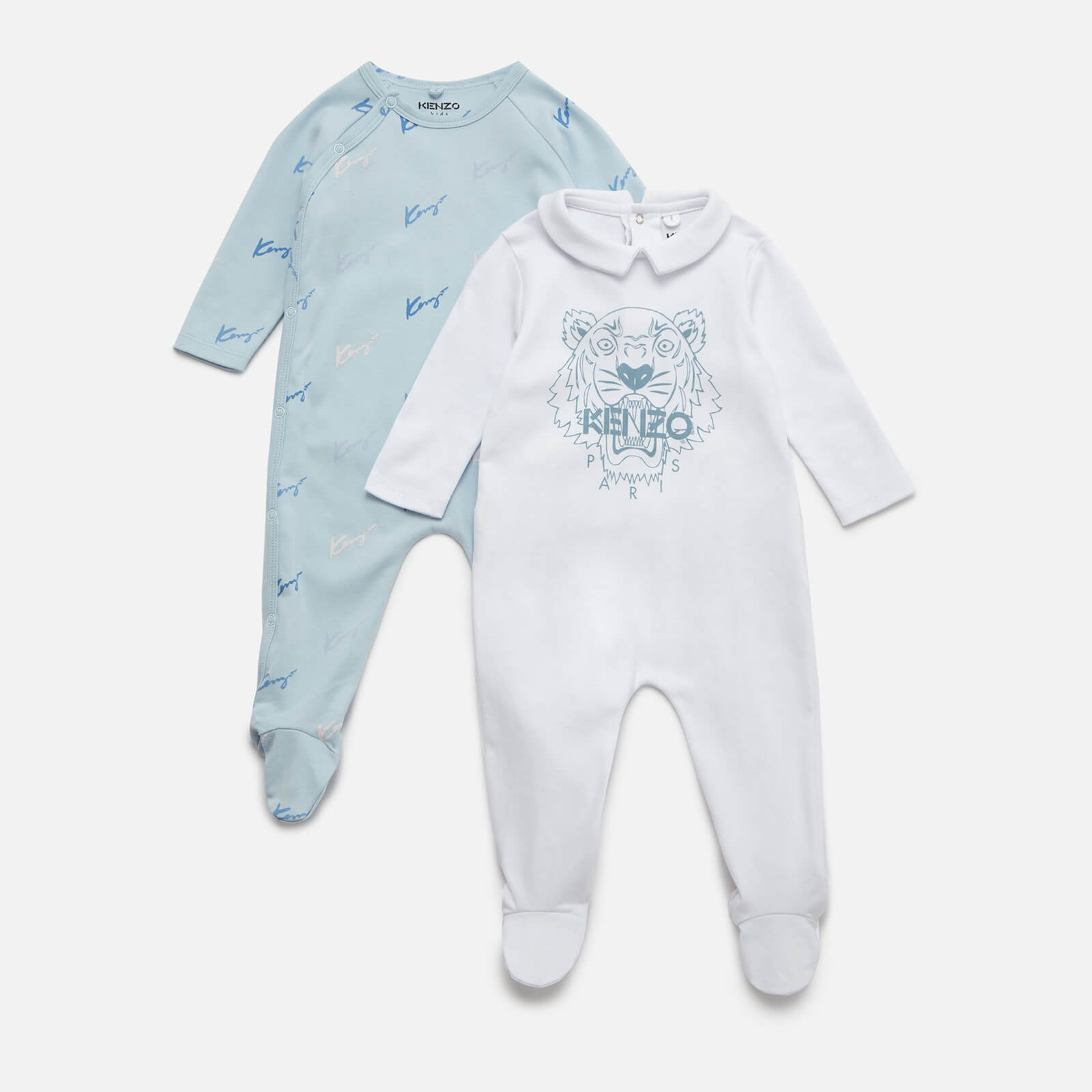 Kenzo Baby Organic Set Of Two Babygrows - Blue|18 MONTHS,6 MONTHS