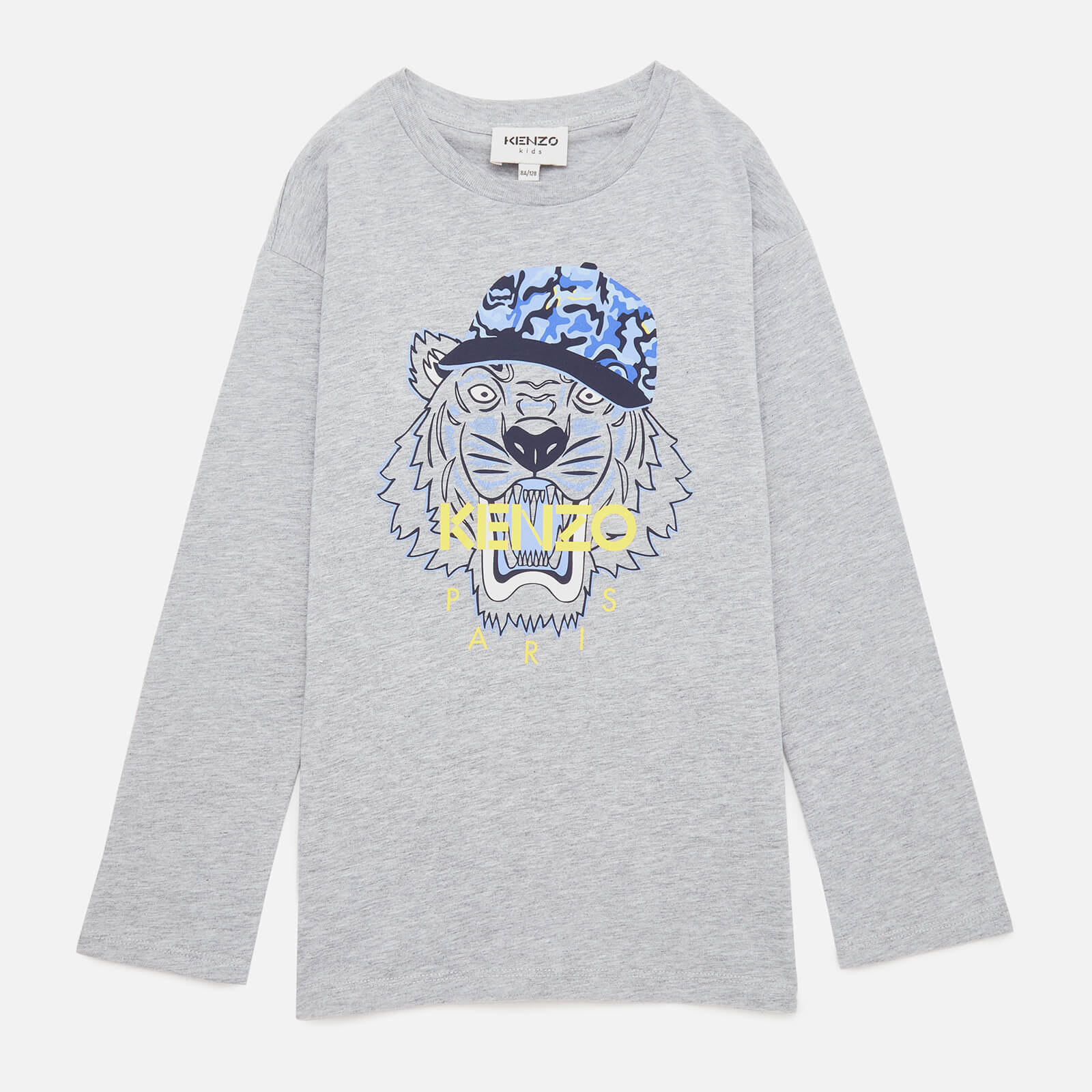 KENZO Boys' Tiger Long Sleeved T-Shirt - Grey Marl - 6 Years