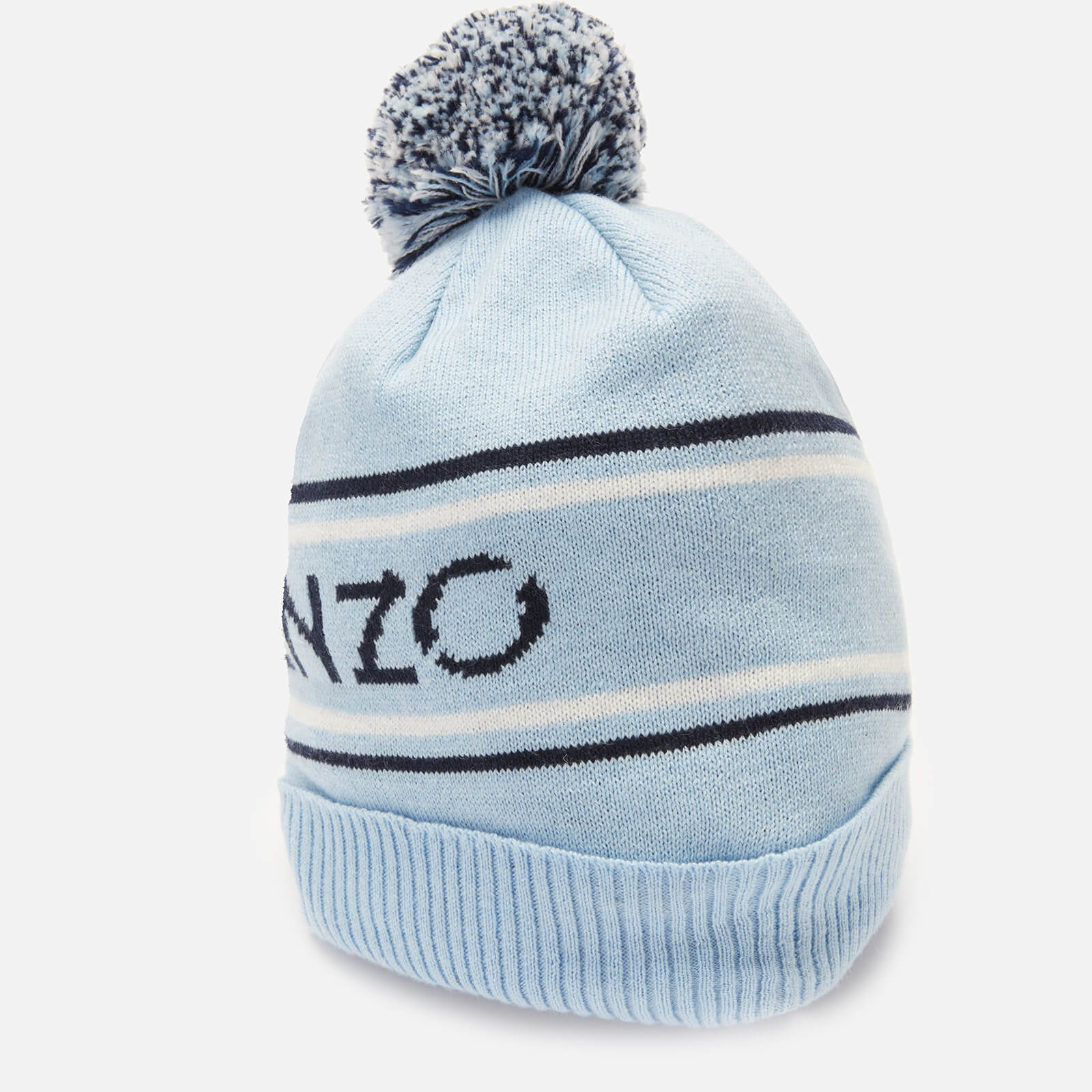 Kenzo Kids | Kids-boys Logo Cotton Blend Knit Hat W/ Pompom Light Blue 0