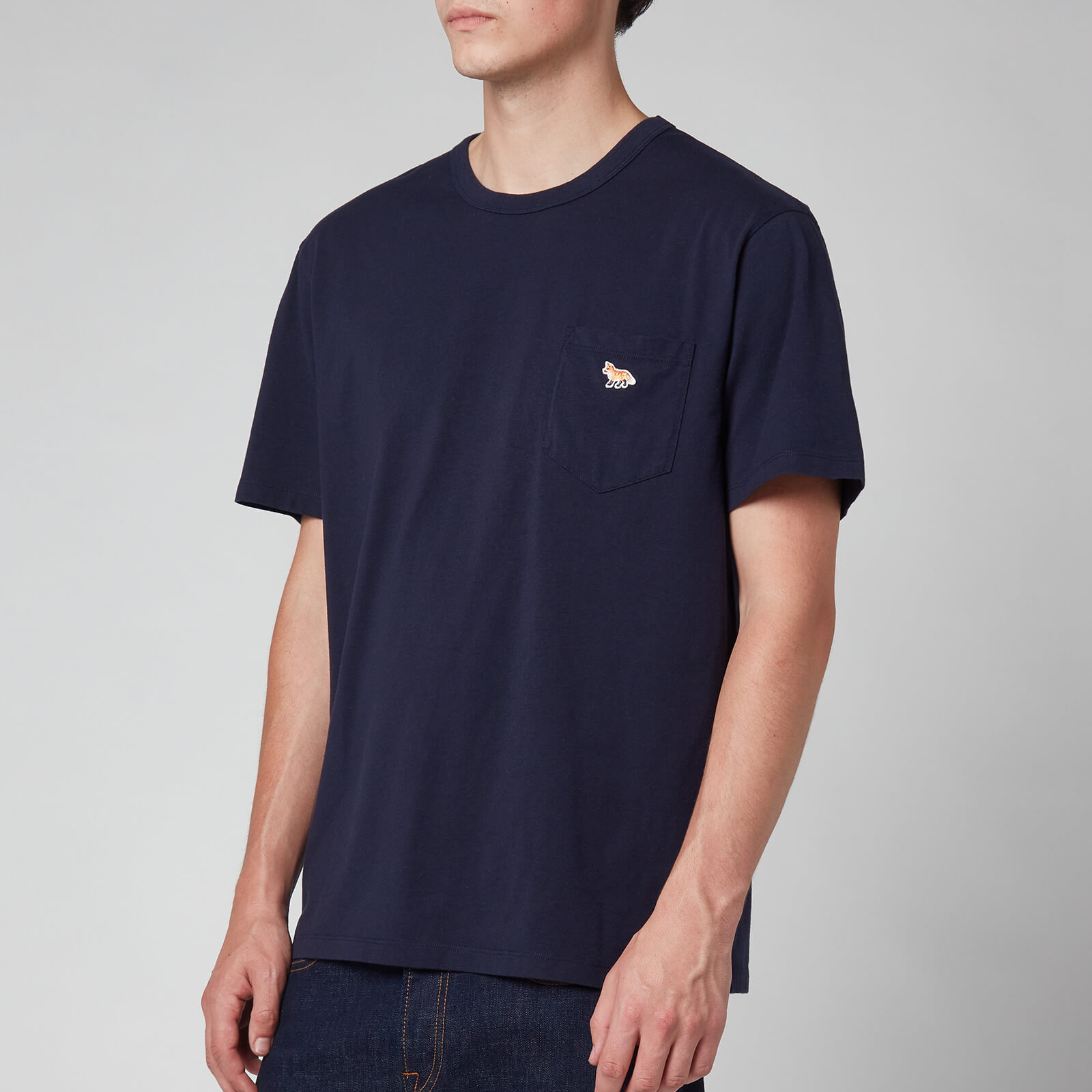 Maison Kitsuné Men's Profile Fox Patch Pocket T-Shirt - Navy - M