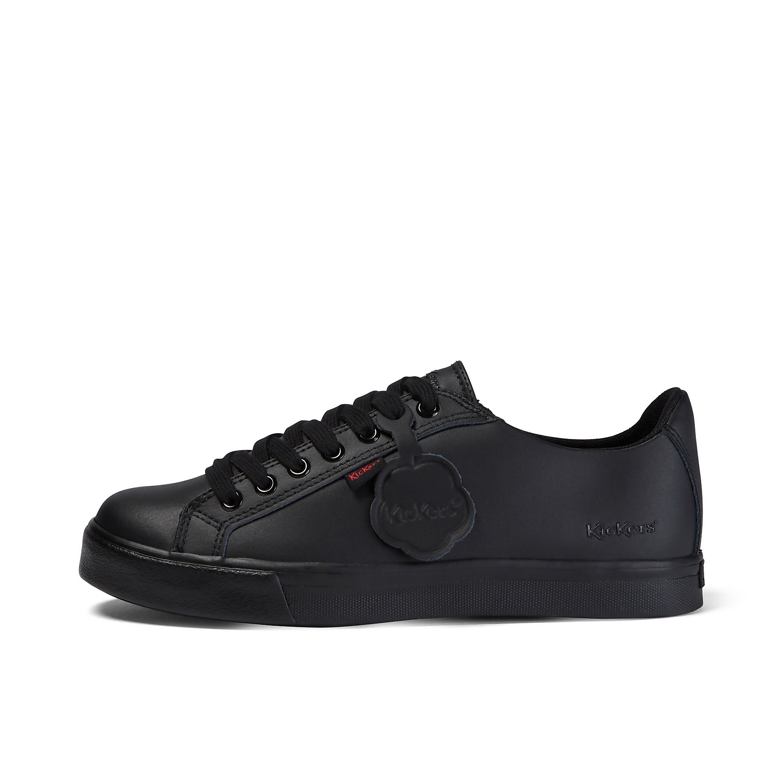 Kickers Youth Tovni Lacer Leather Shoes - Black - 4