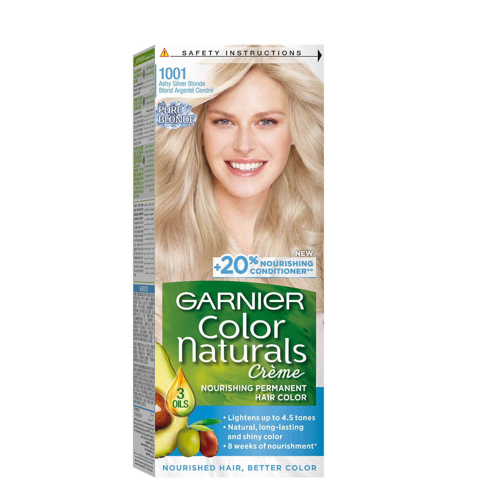 

Garnier Colour Naturals Permanent Hair Dye - (Various Colours) - 1001 Ashy Silver Blonde