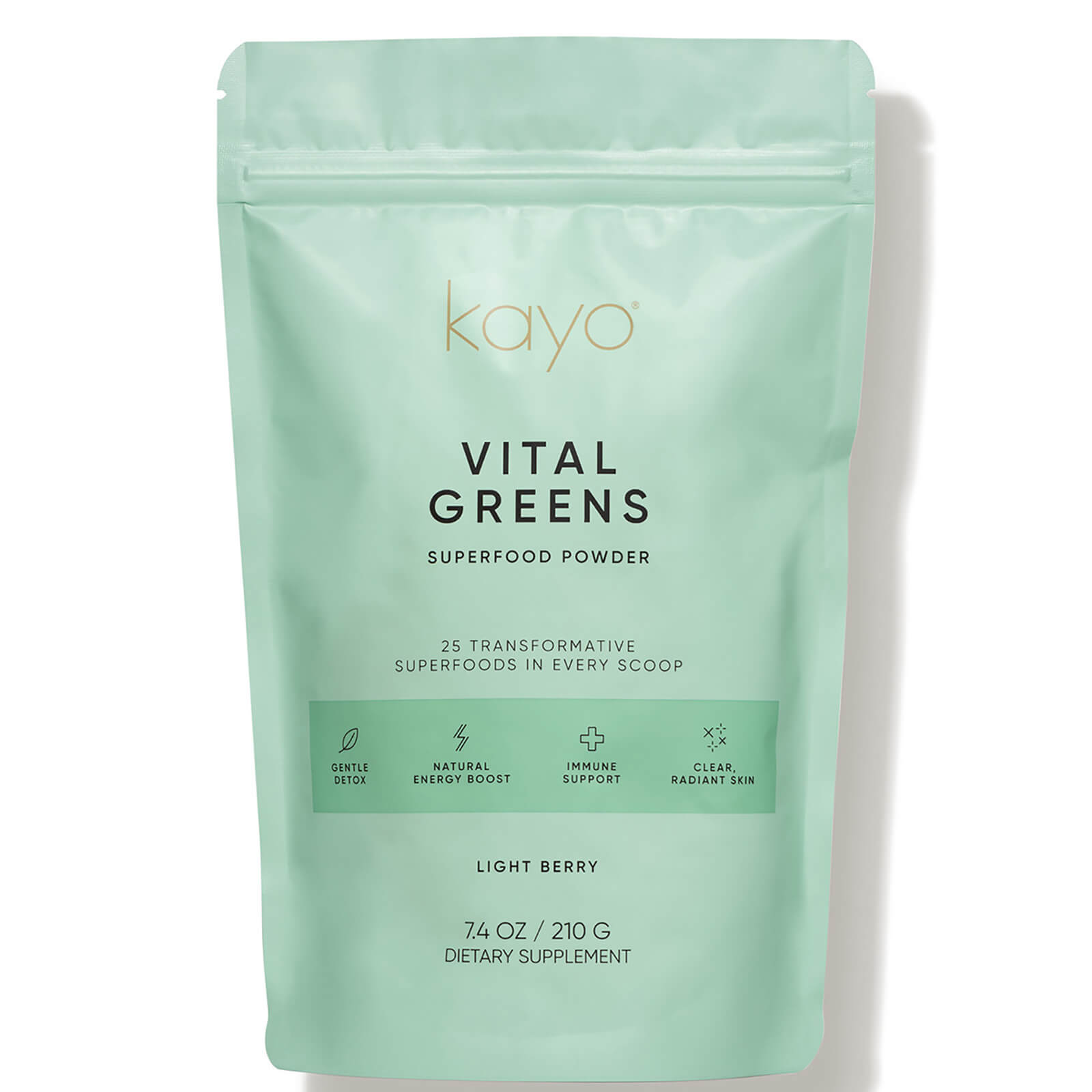 Kayo Body Care Vital Greens Superfood Powder Drink Mix 7.4 oz. - Light Berry