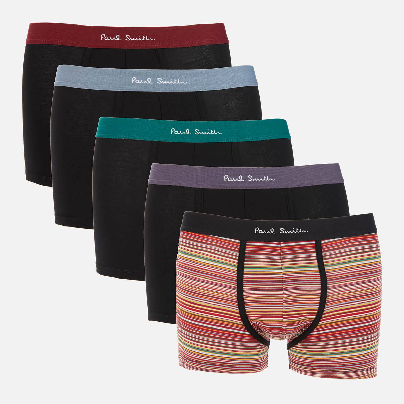 Ps Paul Smith Men's 5-Pack Trunk Boxer Shorts - Black/Multi Stripe - S