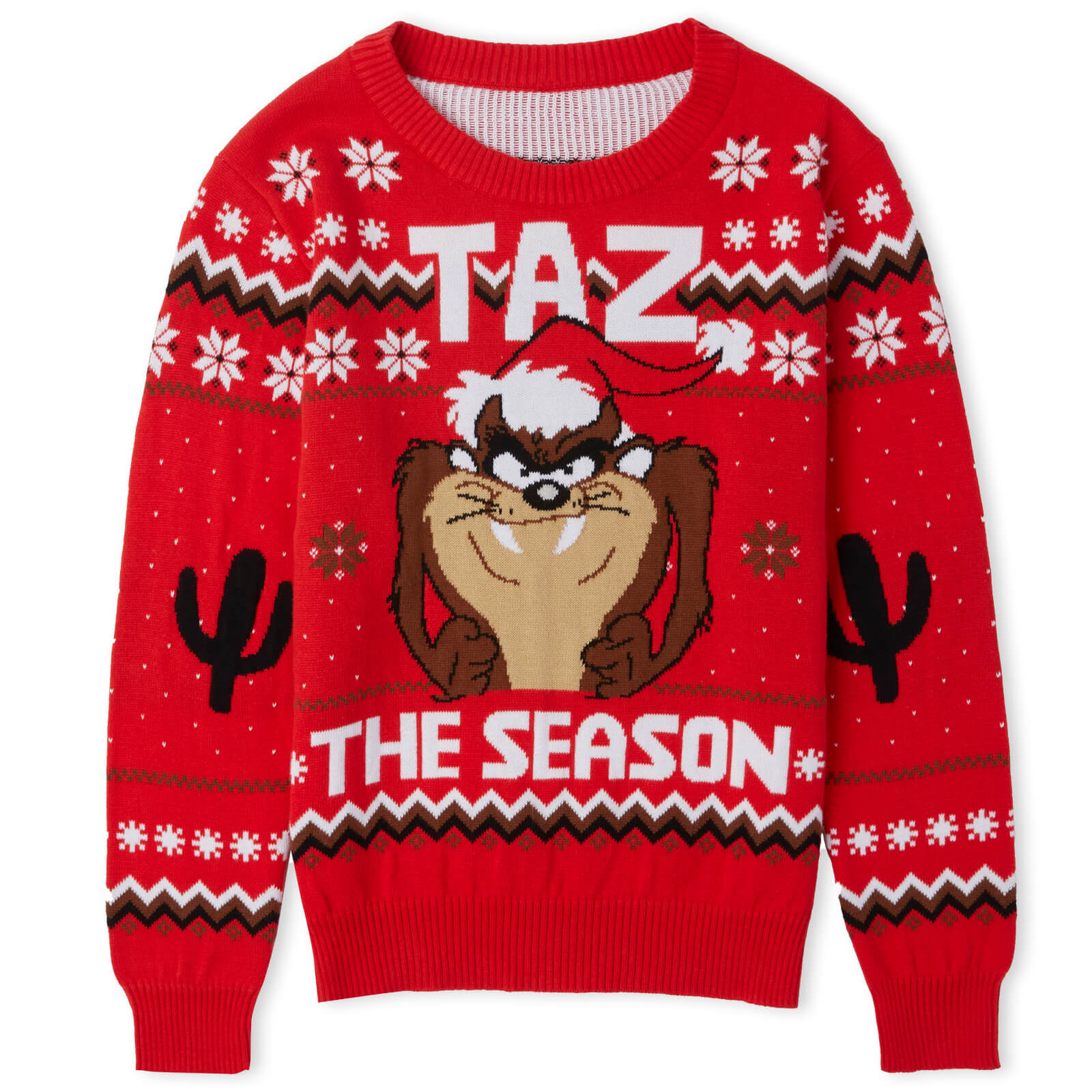 Taz the Season Christmas Kids Knitted Jumper Red - M
