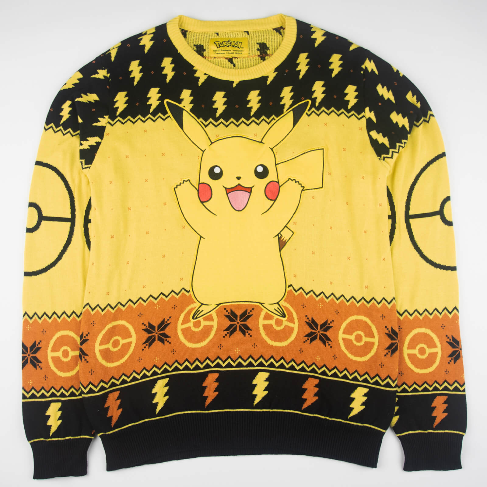 Pokémon Pikachu Christmas Knitted Jumper Black - L