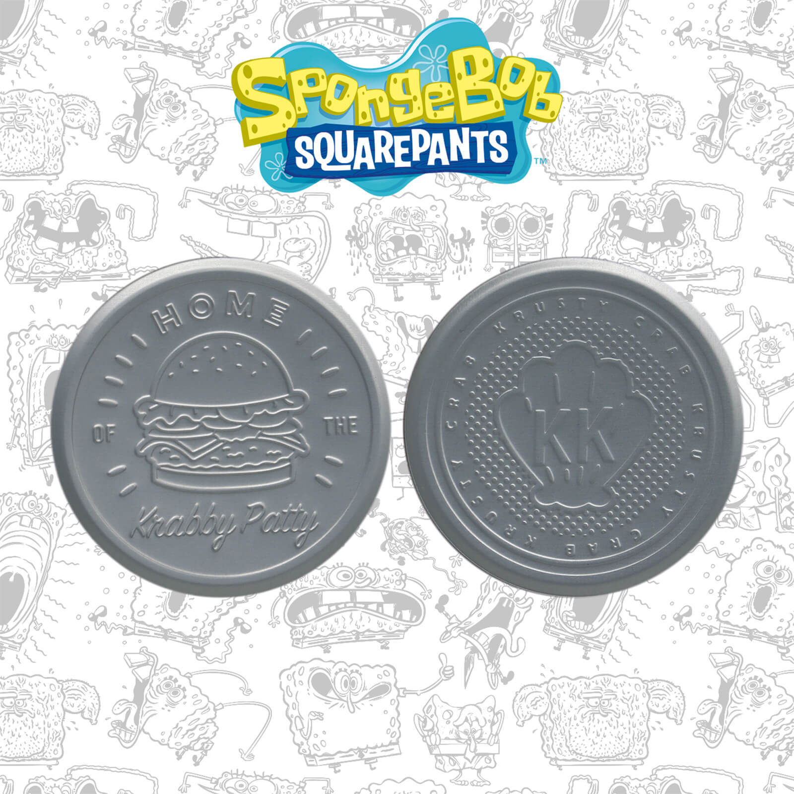 Image of Fanattik SpongeBob SquarePants Krabby Patty Metal Drinks Coasters Set