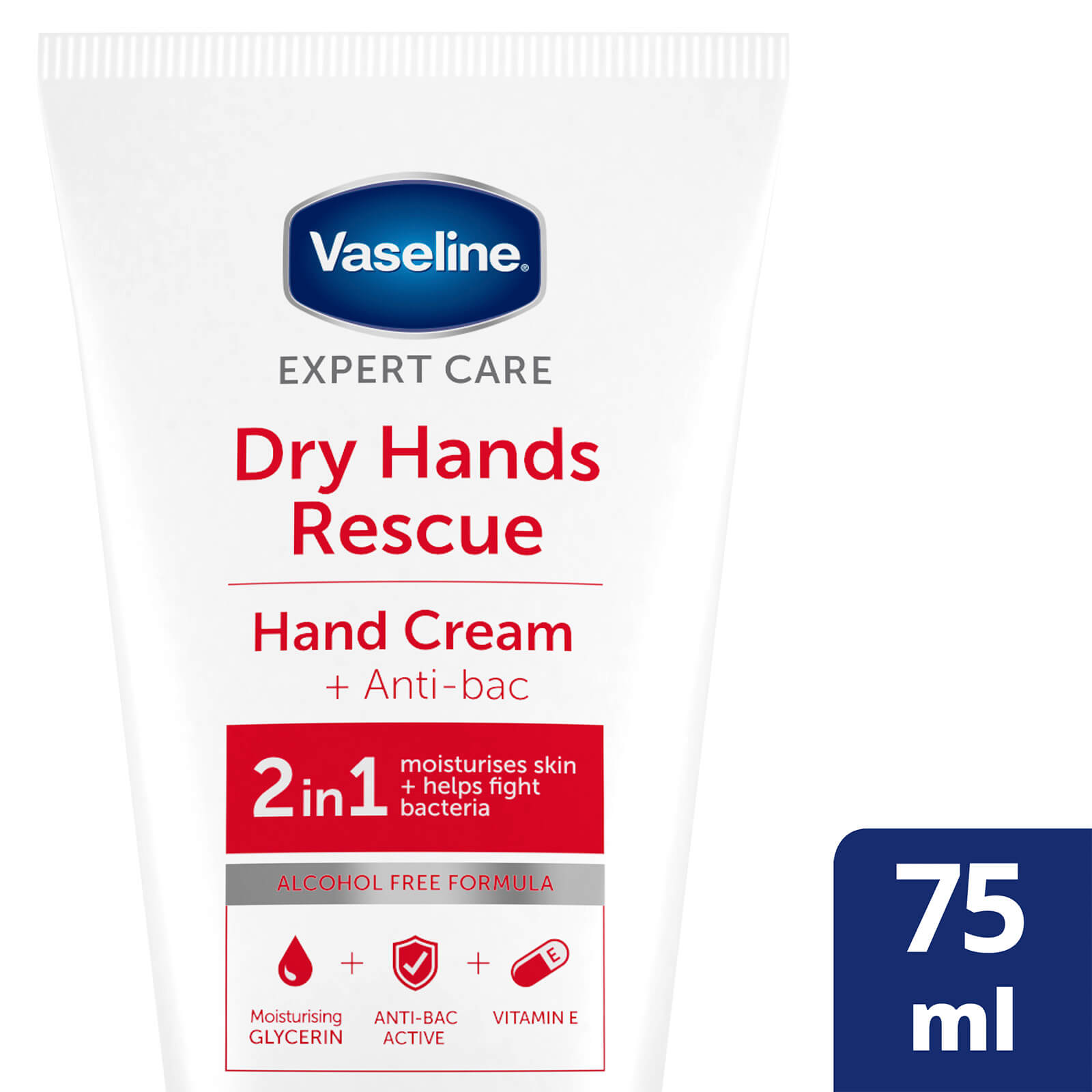 Vaseline Rescue Hand + Anti Bac Hand Lotion Tube 75ml