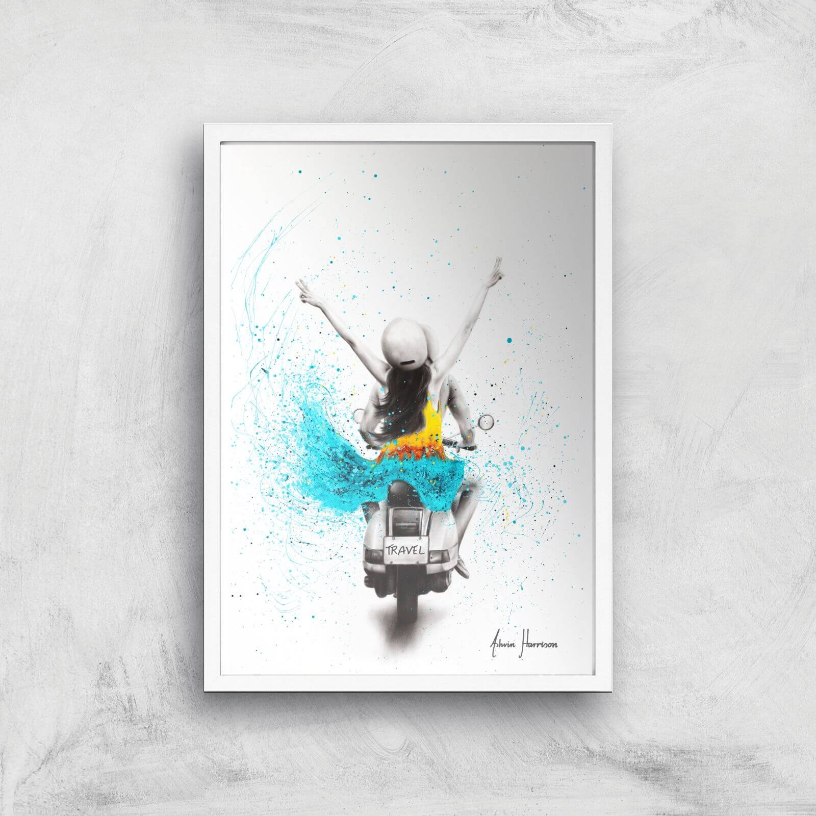 Travel Awaits Giclee Art Print - A3 - White Frame