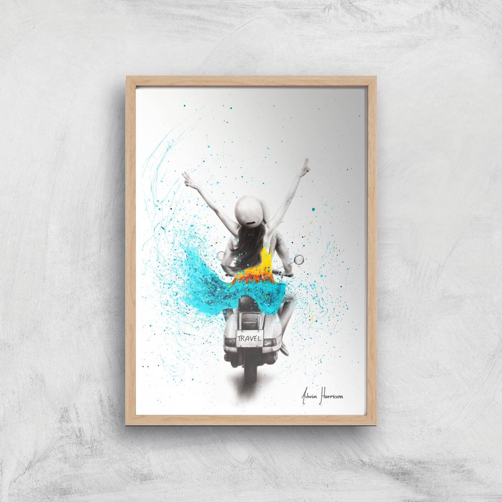 Travel Awaits Giclee Art Print - A2 - Wooden Frame