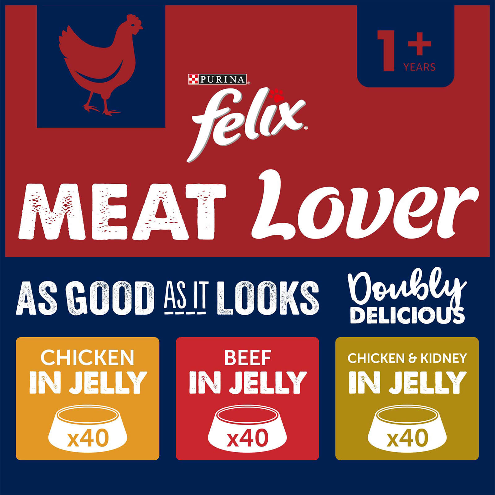 Image of Felix Pick 'n' Mix Meat Lover in Jelly 120 pack