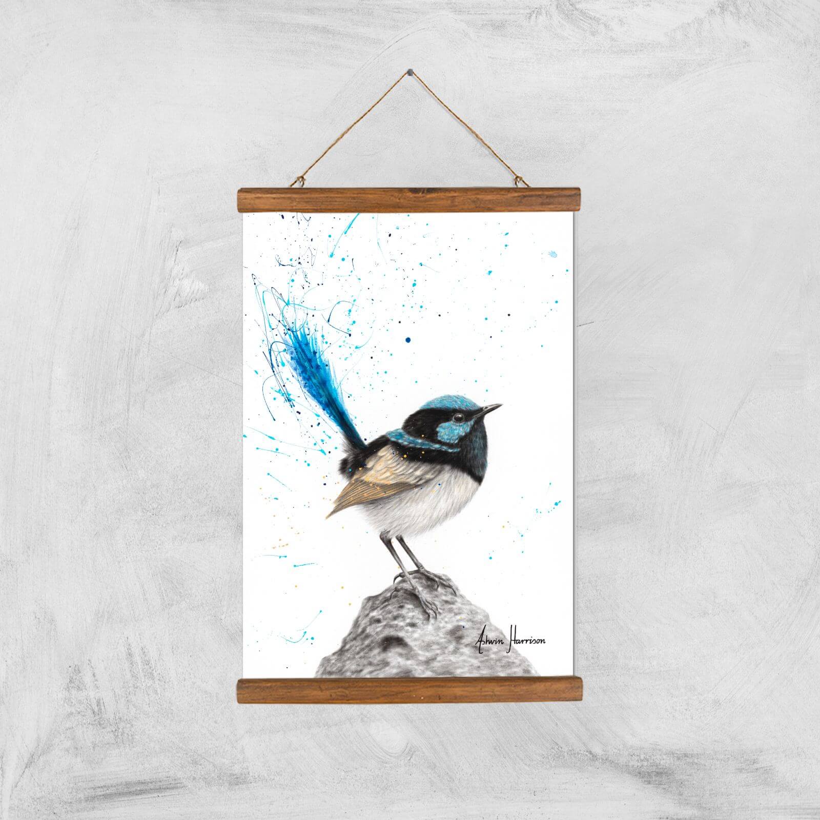 Mountain Blue Wren Giclee Art Print - A3 - Wooden Hanger