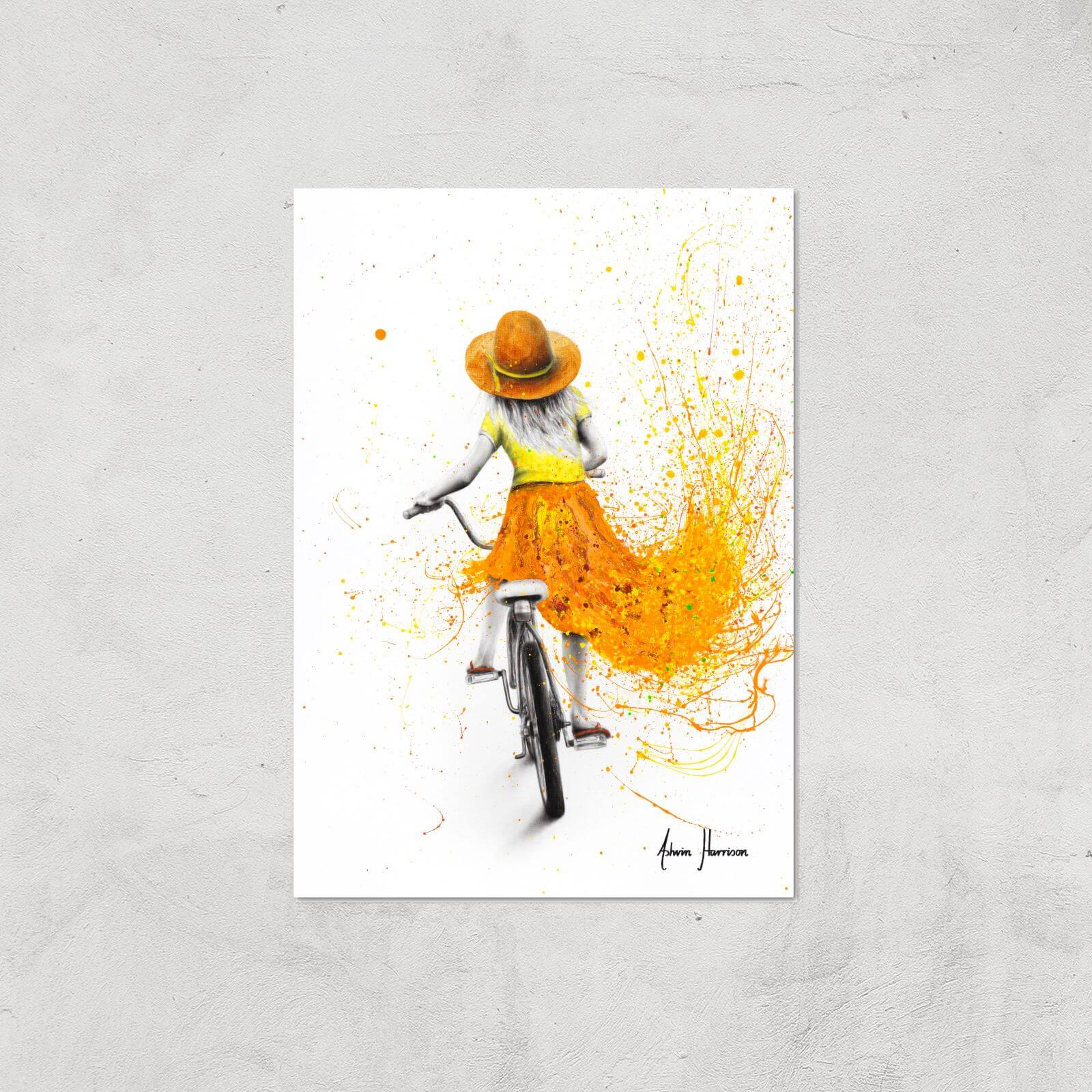 Her First Bicycle Giclee Art Print - A4 - Print Only