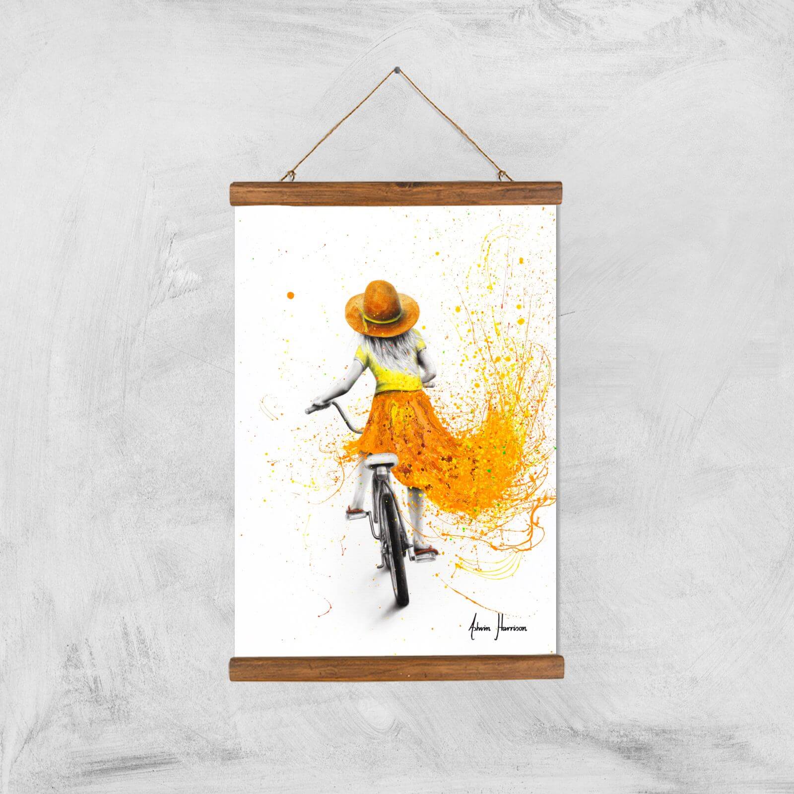 Her First Bicycle Giclee Art Print - A3 - Wooden Hanger