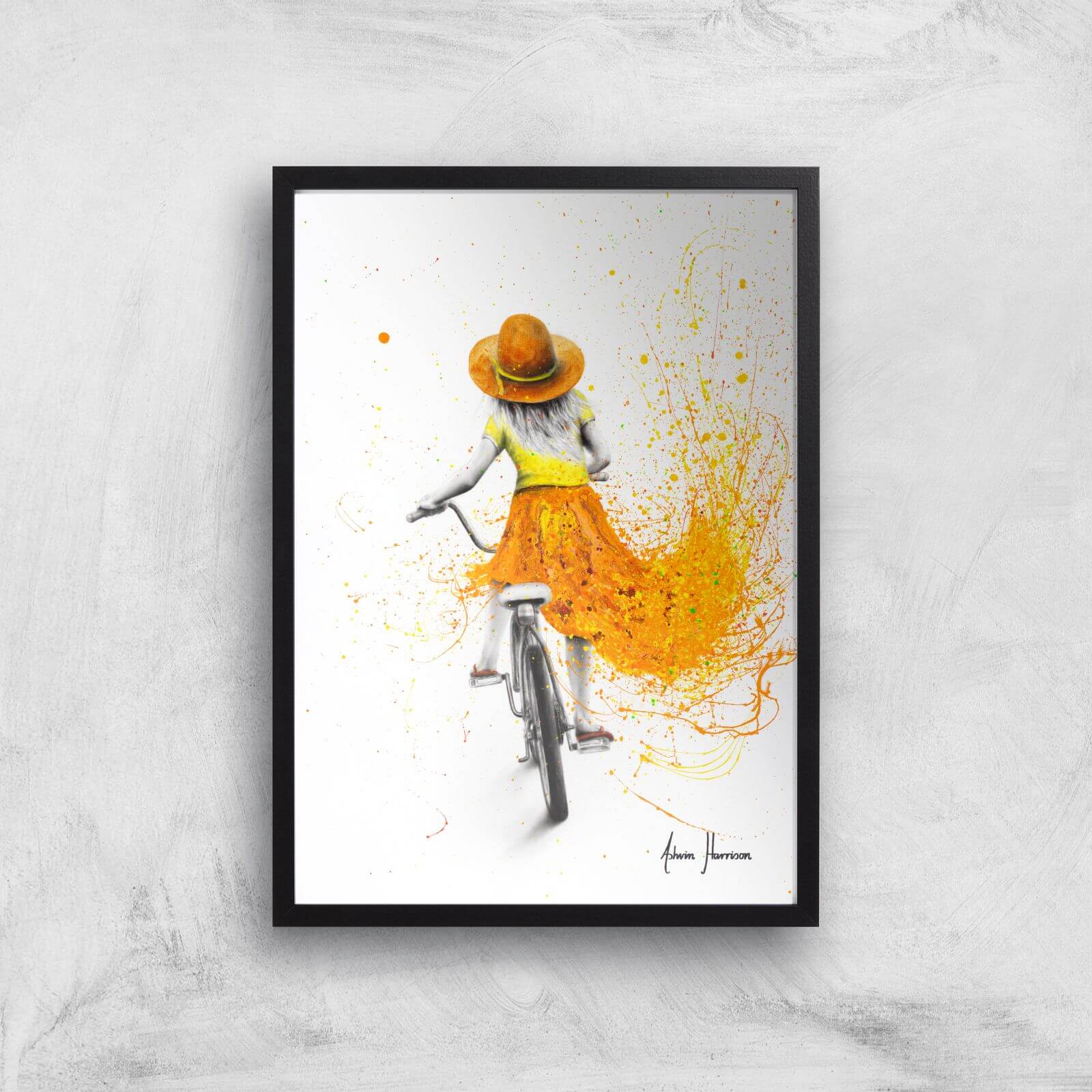 Her First Bicycle Giclee Art Print - A2 - Black Frame