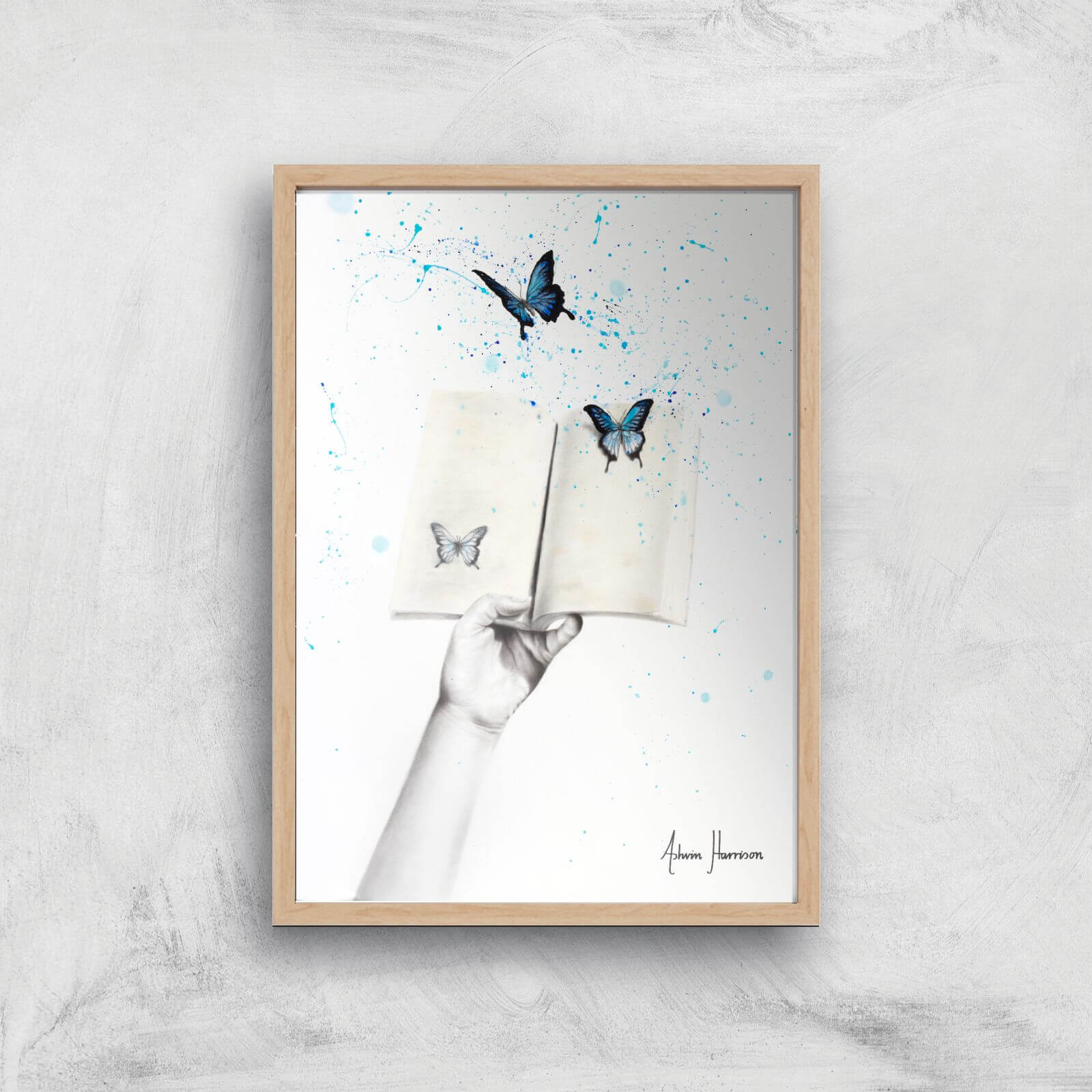 A Sense Of Butterfly Fiction Giclee Art Print - A4 - Wooden Frame