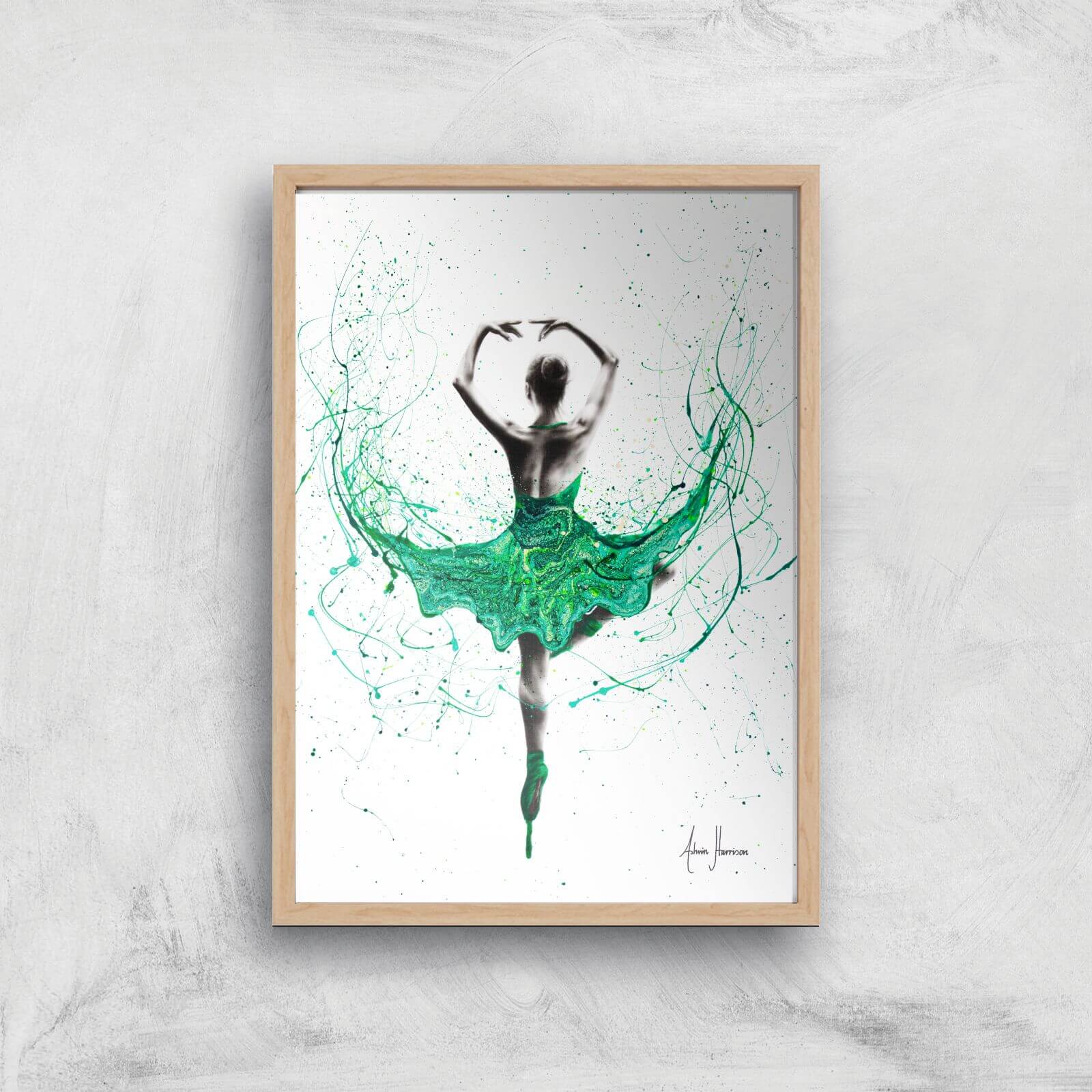 Emerald City Dancer Giclee Art Print - A4 - Wooden Frame