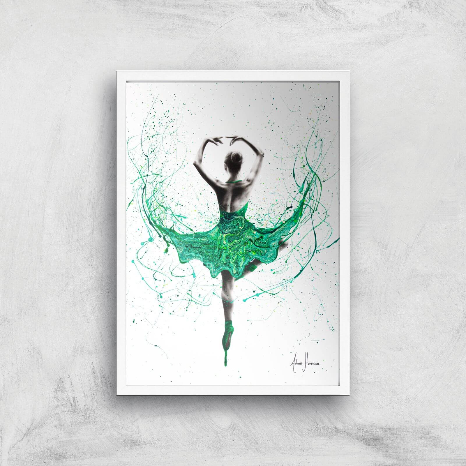 Emerald City Dancer Giclee Art Print - A4 - White Frame