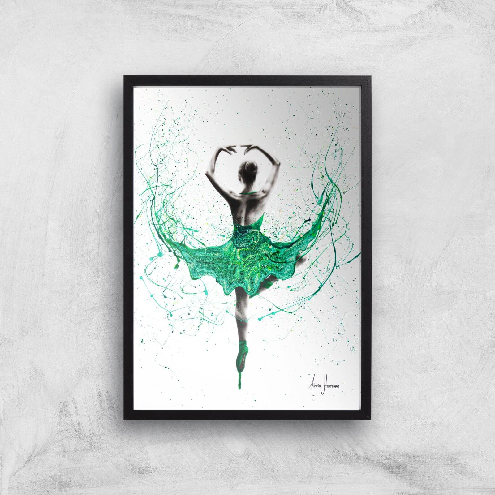 Emerald City Dancer Giclee Art Print - A4 - Black Frame