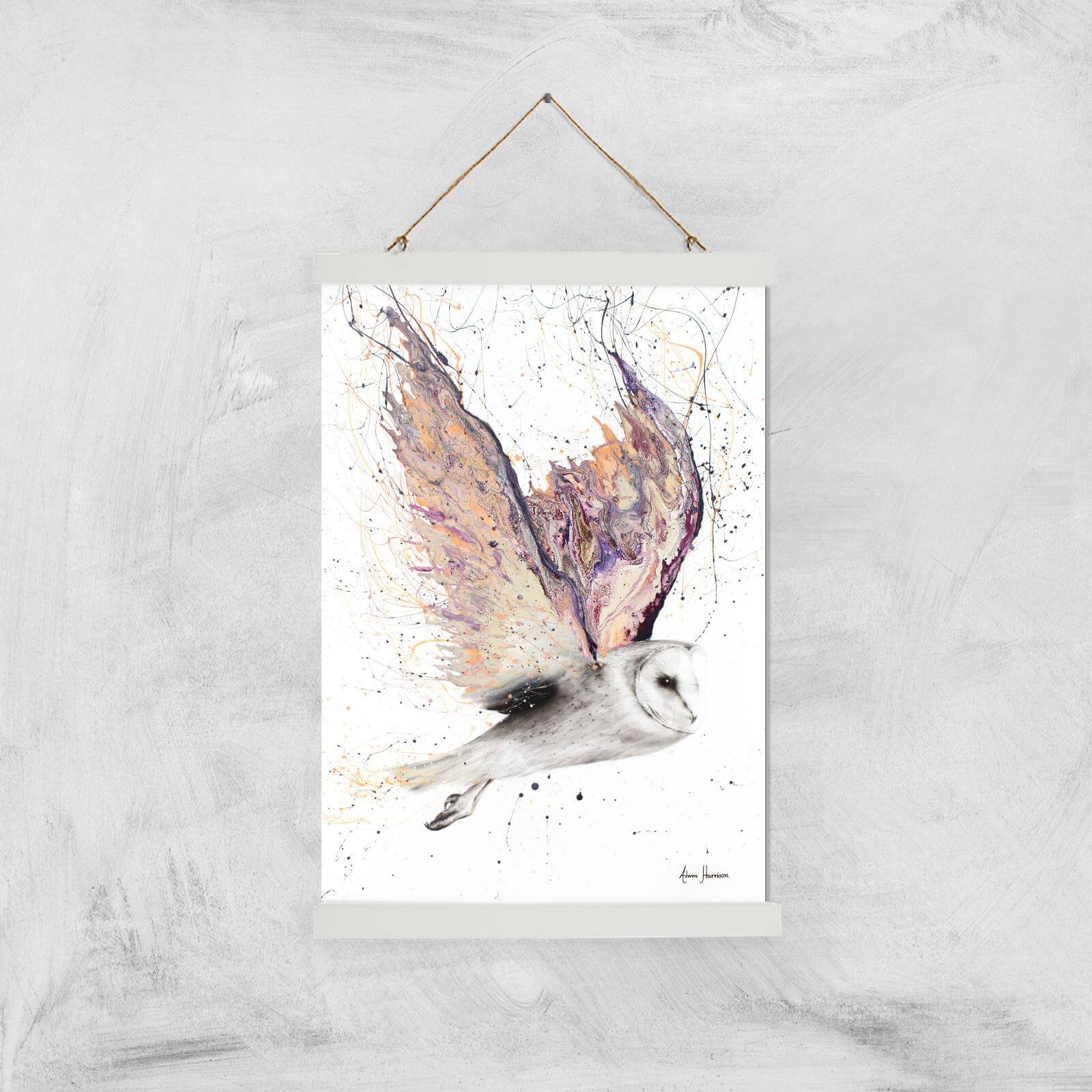 Heart Winged Owl Giclee Art Print - A3 - White Hanger