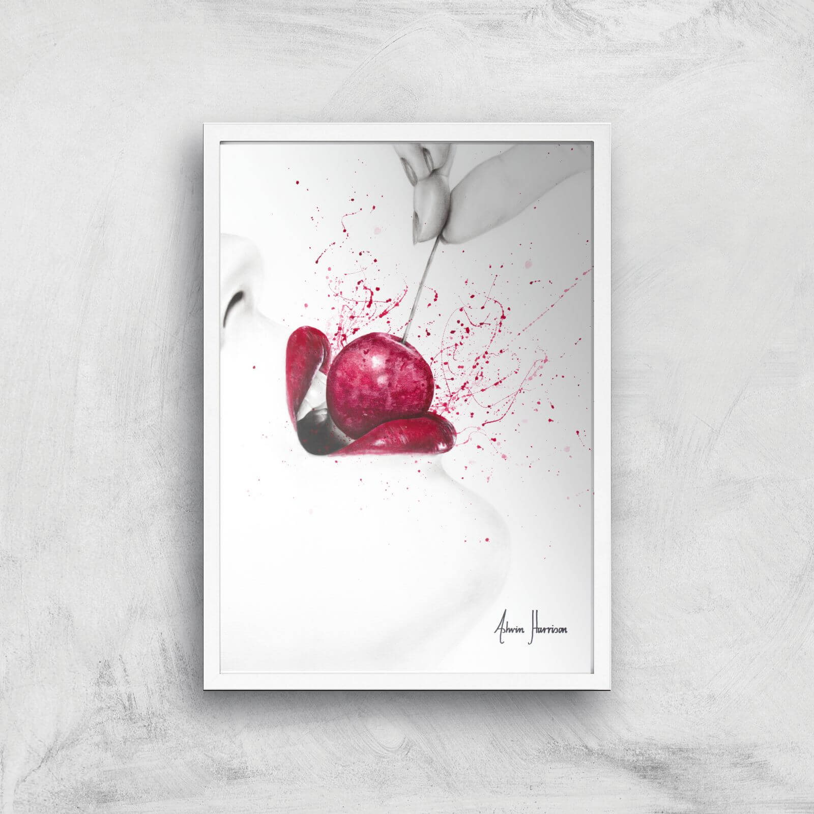 Little Sweet Cherry Giclee Art Print - A3 - White Frame