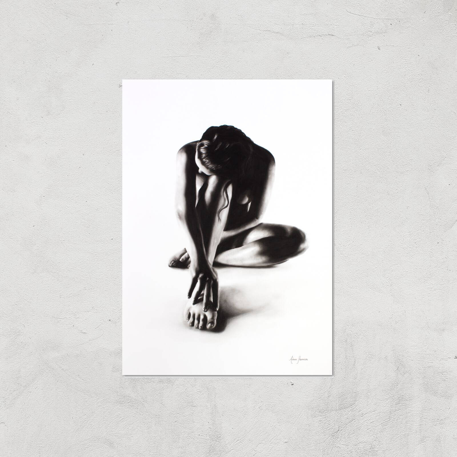 Nude Woman Charcoal Study 41 Giclee Art Print - A3 - Print Only