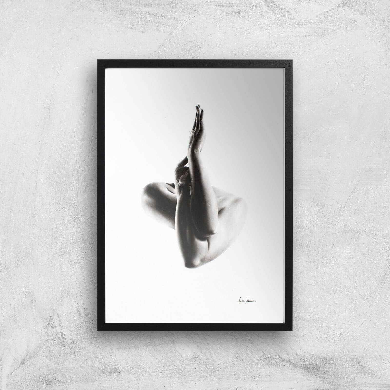 Nude Woman Charcoal Study 47 Giclee Art Print - A3 - Black Frame