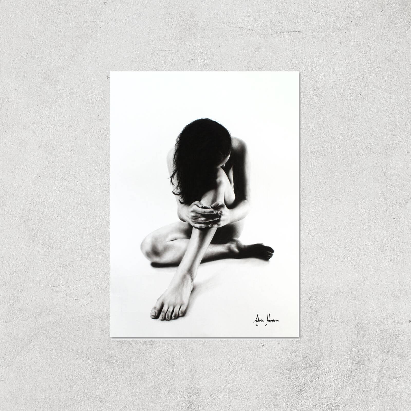 Nude Woman Charcoal Study 51 Giclee Art Print - A4 - Print Only