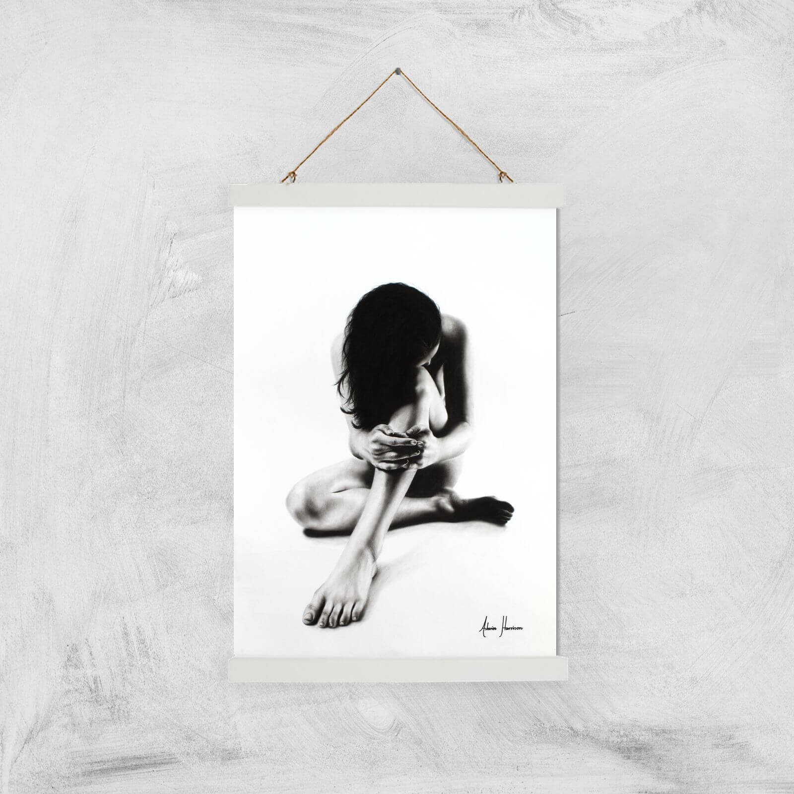 Nude Woman Charcoal Study 51 Giclee Art Print - A3 - White Hanger