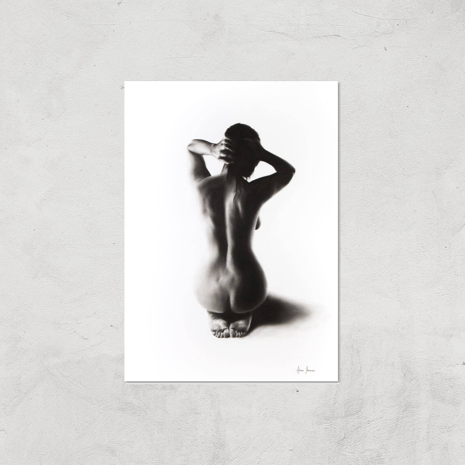 Nude Woman Charcoal Study 57 Giclee Art Print - A4 - Print Only