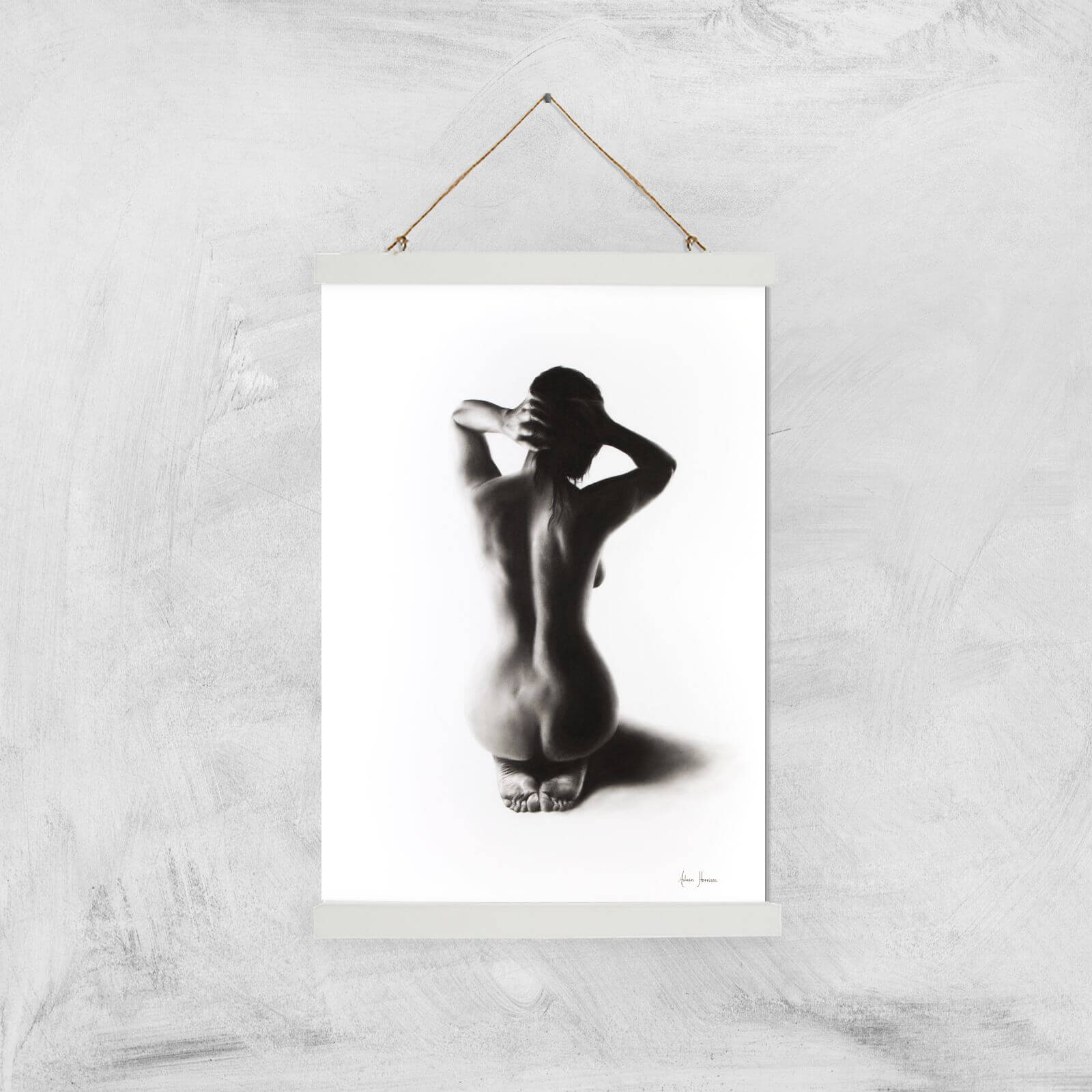 Nude Woman Charcoal Study 57 Giclee Art Print - A3 - White Hanger