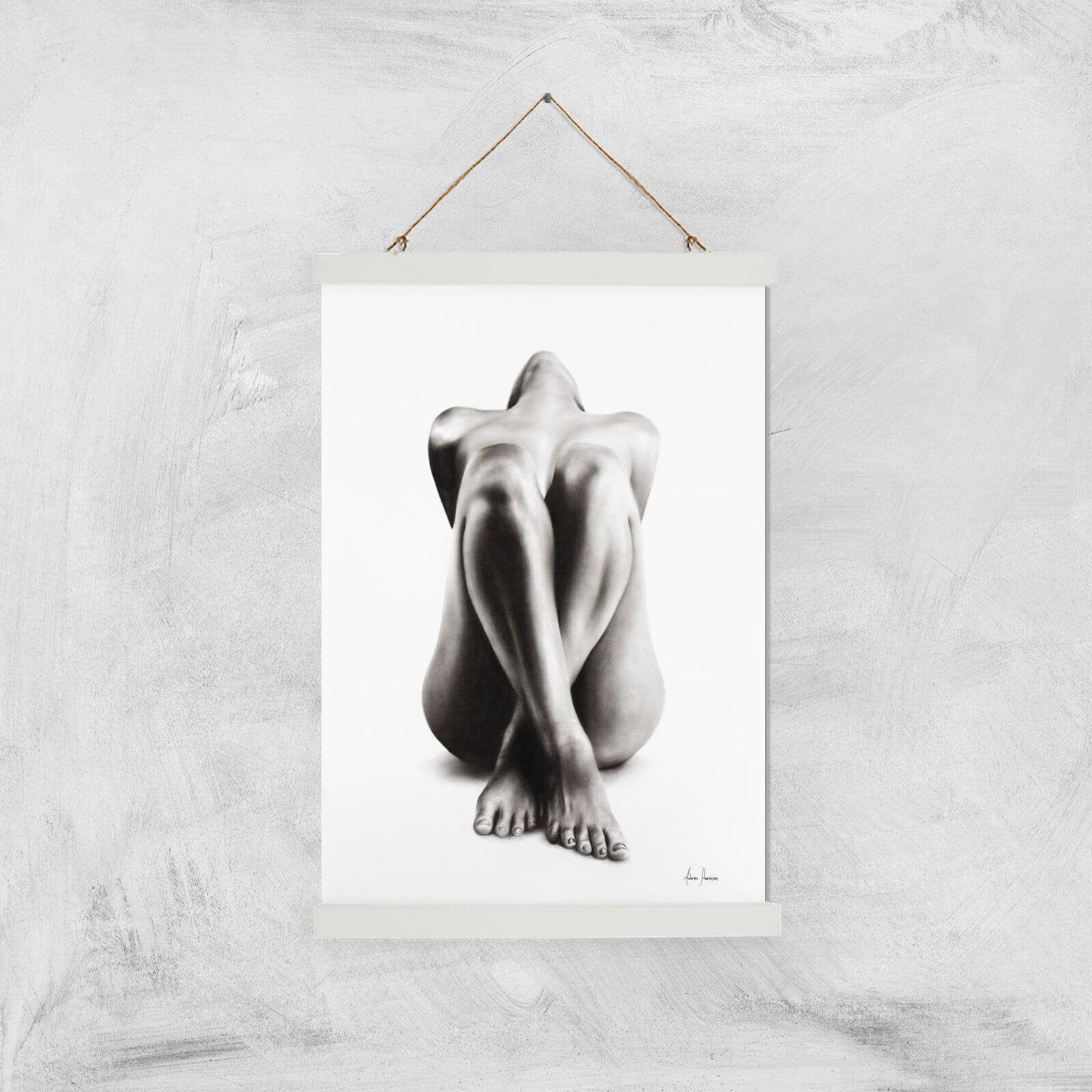 Nude Woman Charcoal Study 63 Giclee Art Print - A3 - White Hanger