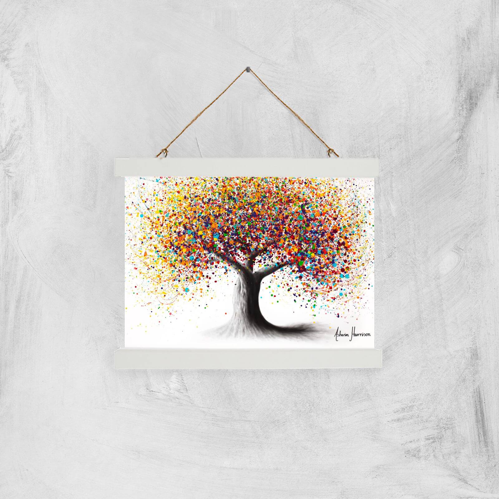 Rainbow Soul Tree Giclee Art Print - A4 - White Hanger