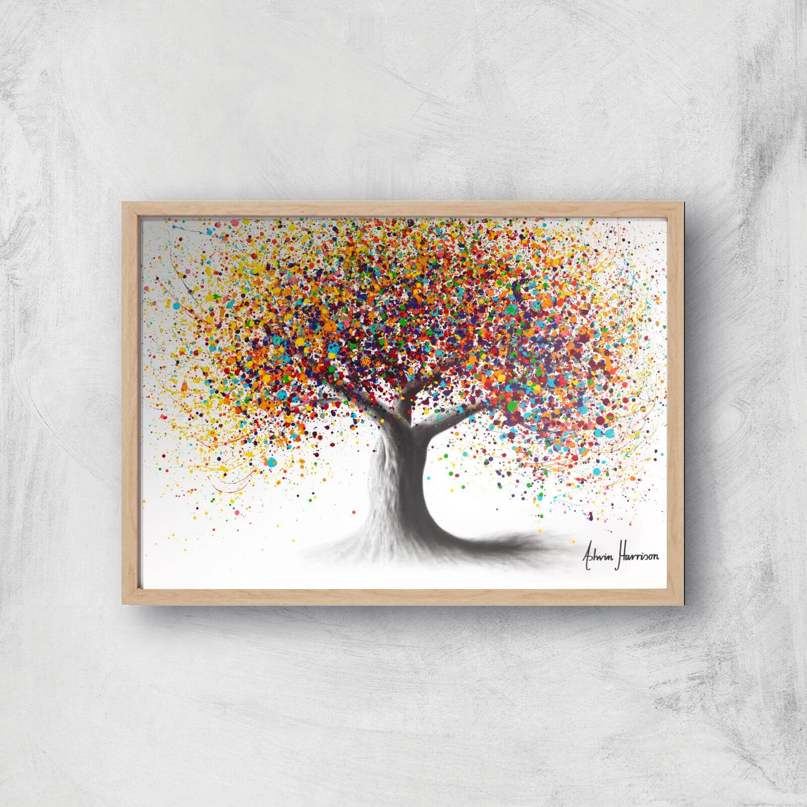 Rainbow Soul Tree Giclee Art Print - A2 - Wooden Frame