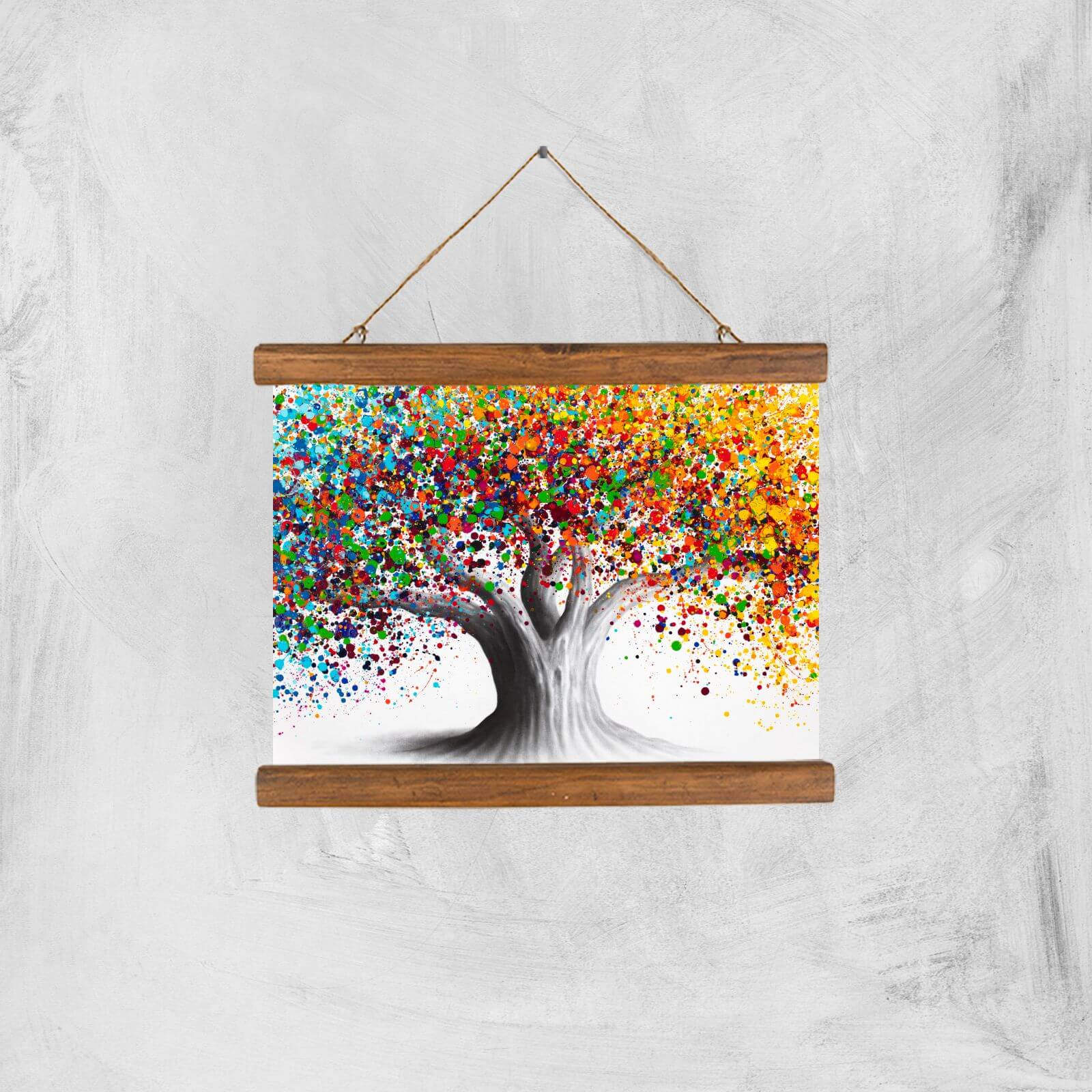 Bright Collective Tree Giclee Art Print - A4 - Wooden Hanger
