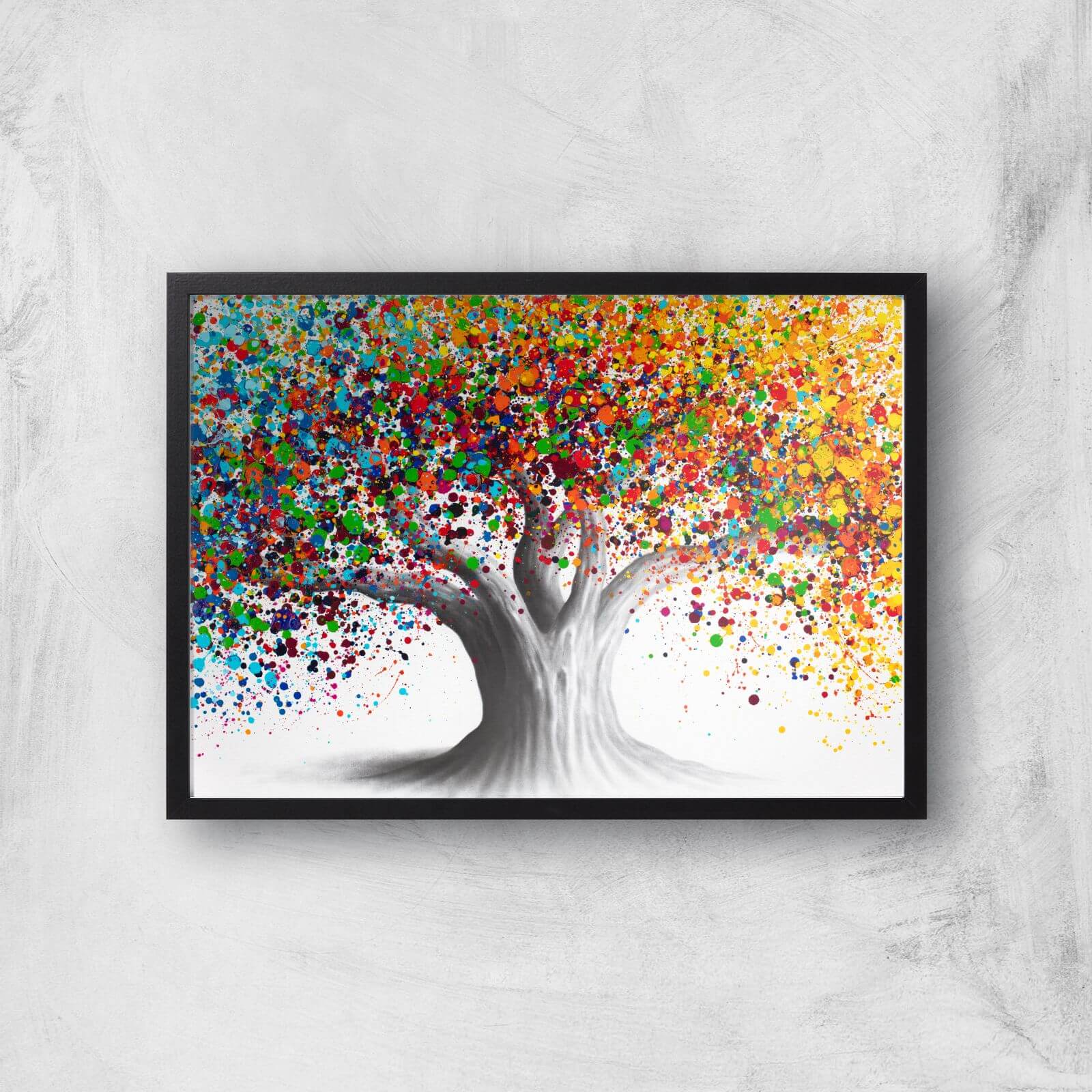 Bright Collective Tree Giclee Art Print - A4 - Black Frame