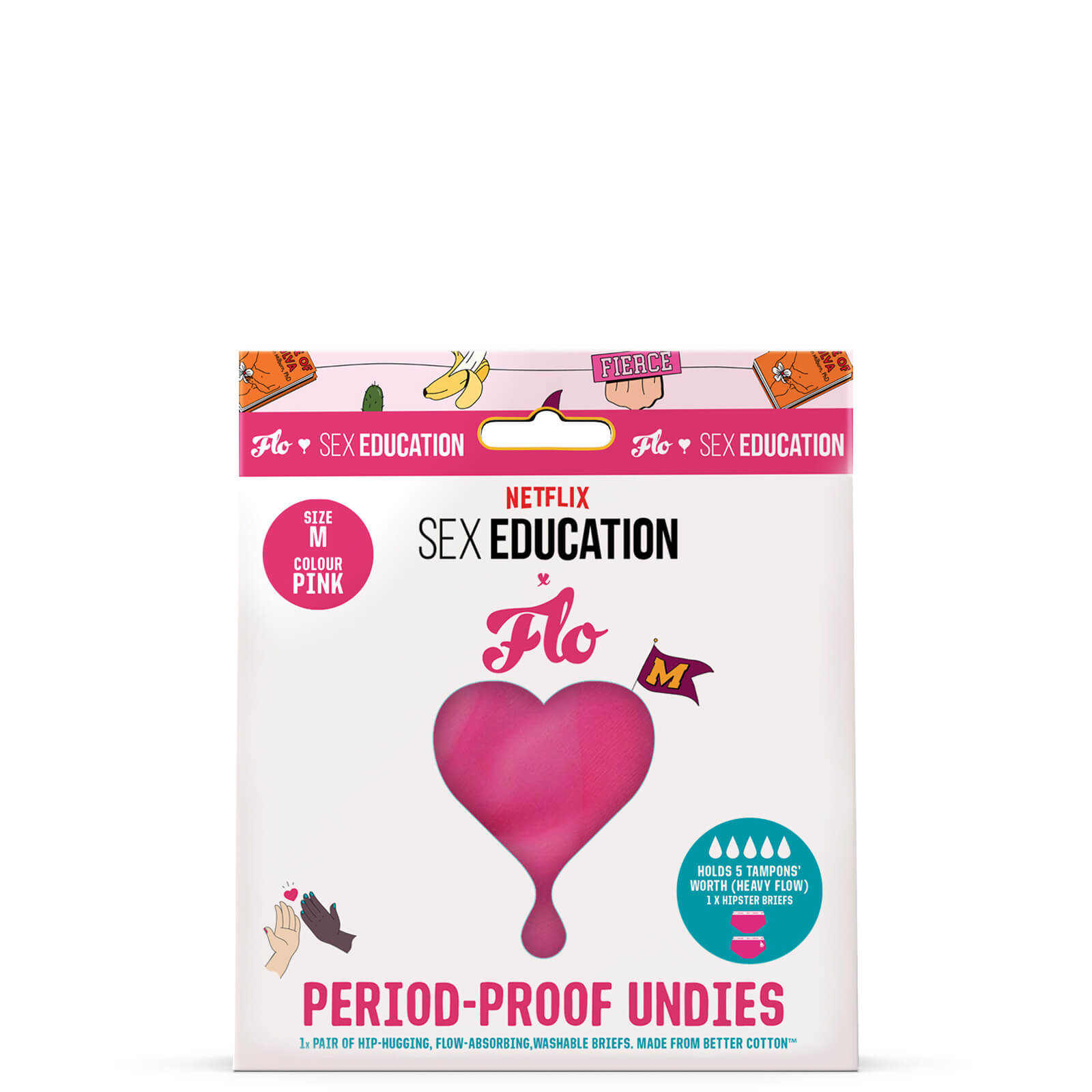 FLO x Netflix Period Pants Pink - (Various sizes) - M (UK 10)