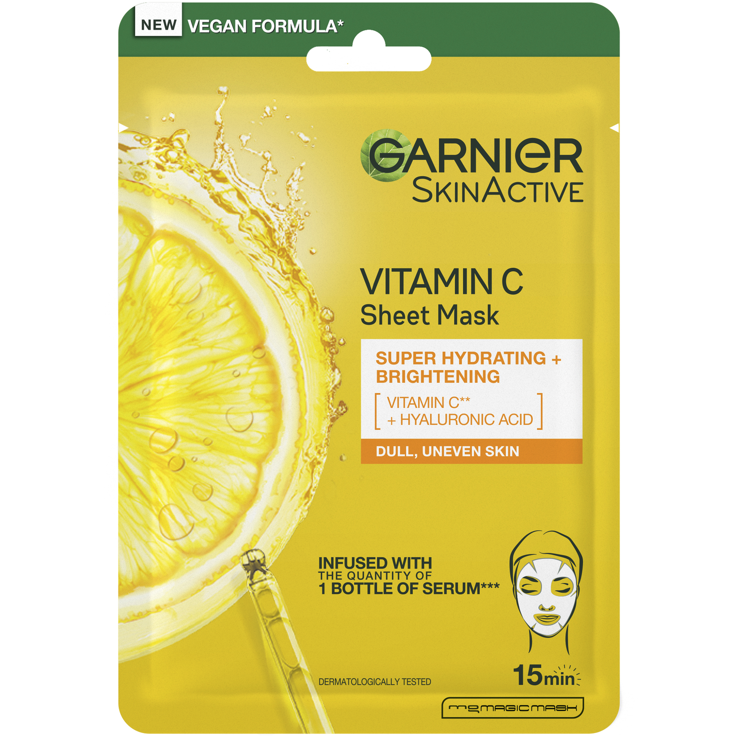 Garnier SkinActive Moisture Bomb Masque tissu à la vitamine C 28g