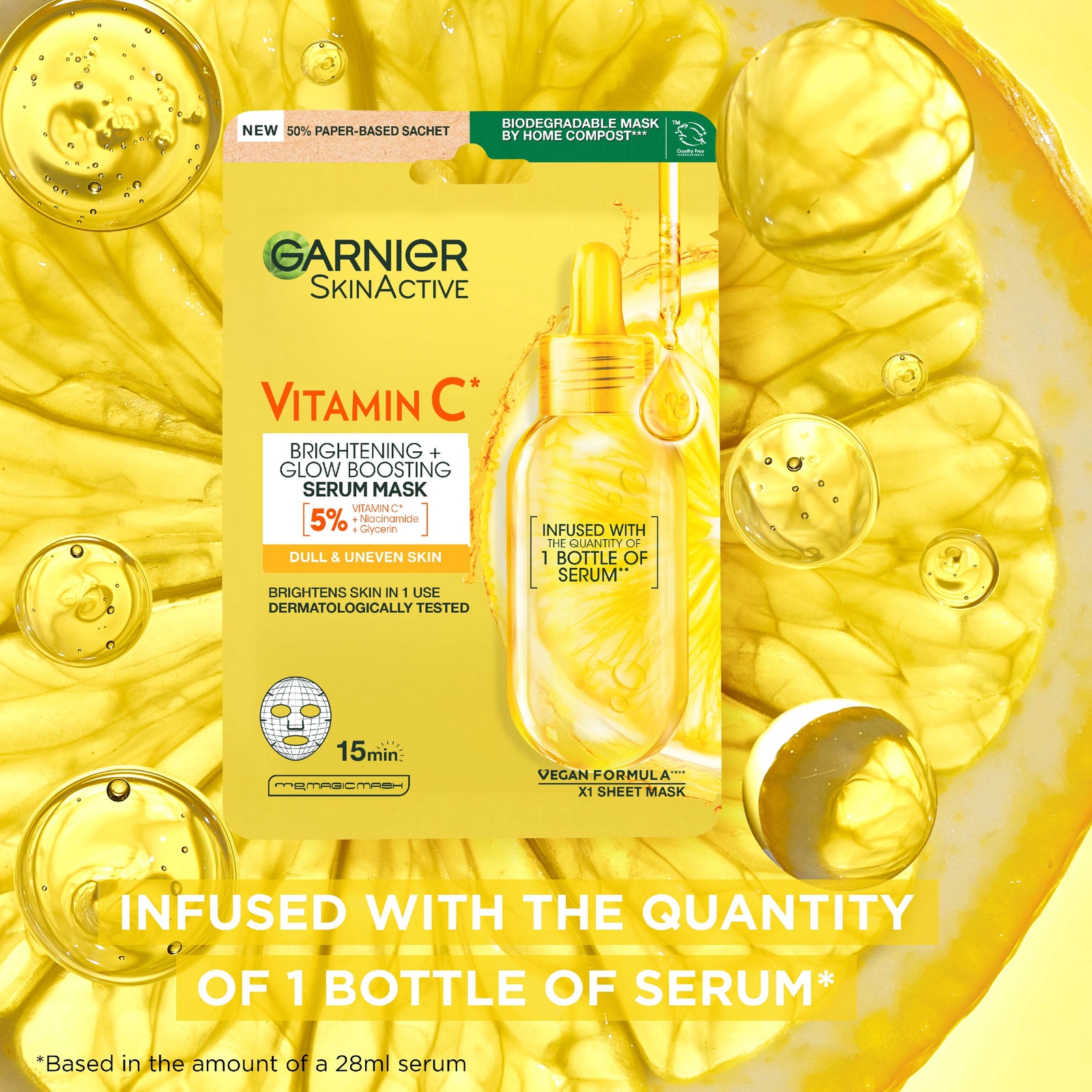 Thumbnail - Garnier SkinActive Moisture Bomb Vitamin C Sheet Mask 28g