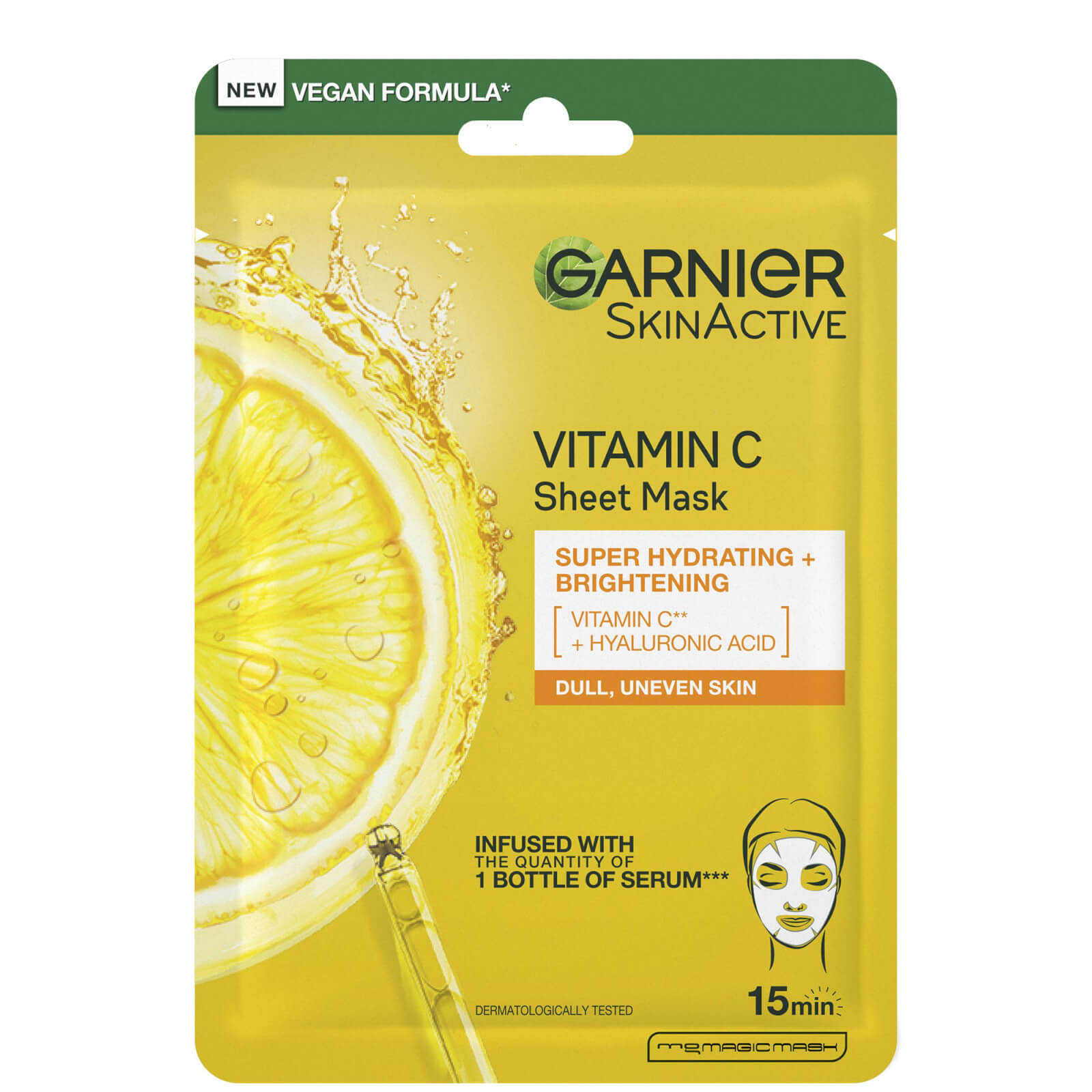 Image of Garnier SkinActive Moisture Bomb Vitamin C Sheet Mask 28g