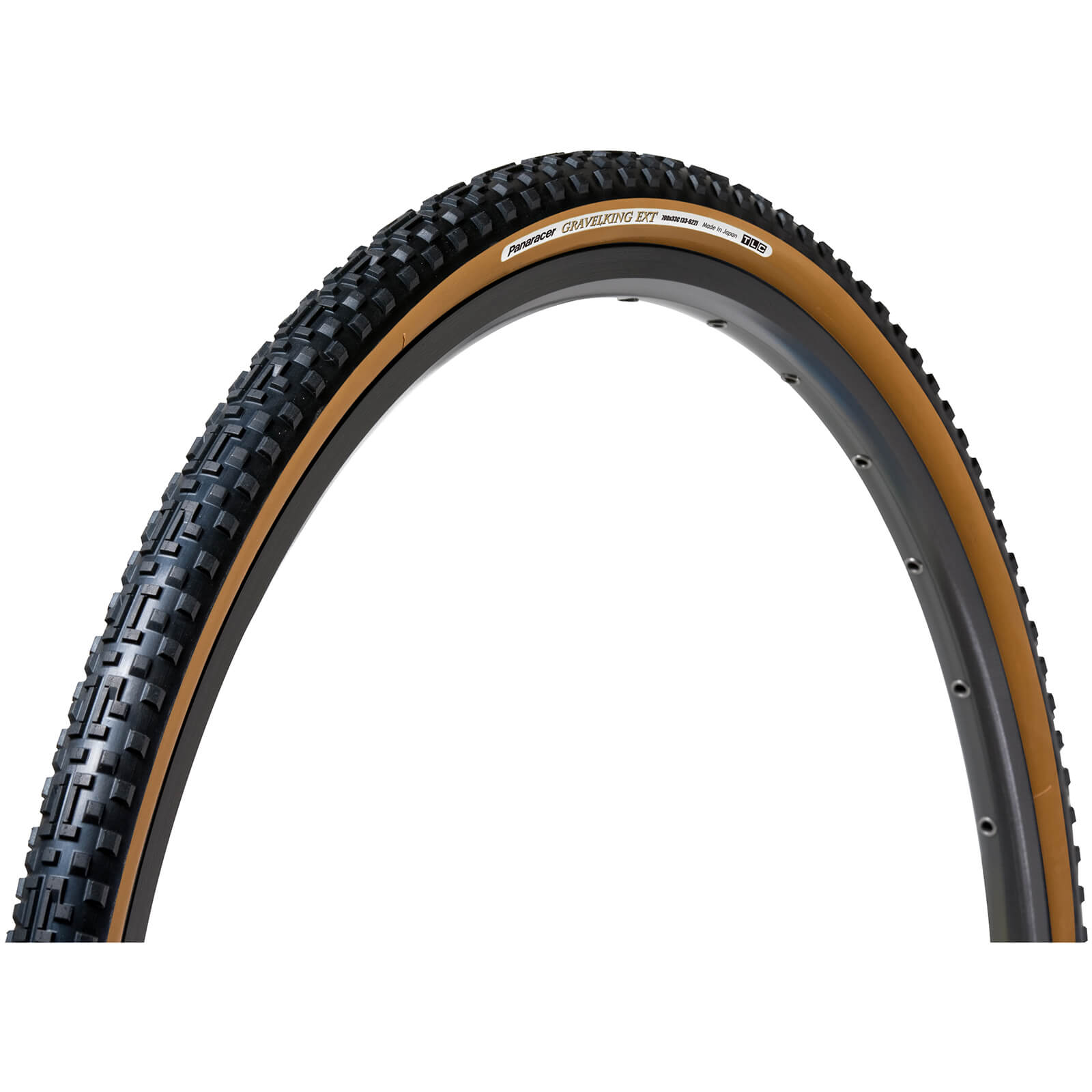 Panaracer Gravel King EXT TLC Folding Gravel Tyre - 700 x 33c - black/brown
