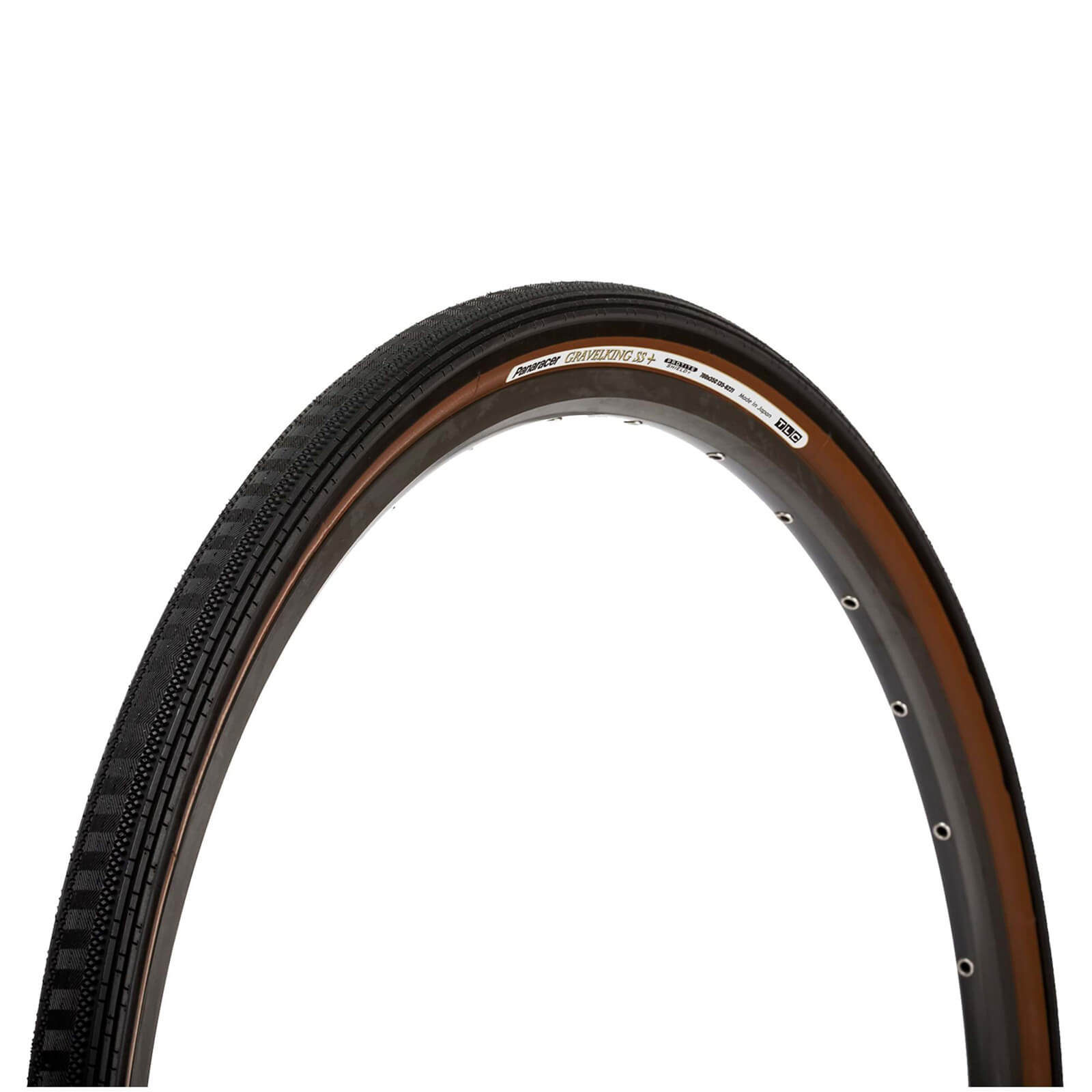 Panaracer Gravel King Semi Slick Plus TLC Folding Gravel Tyre - 700 x 35C - black/brown